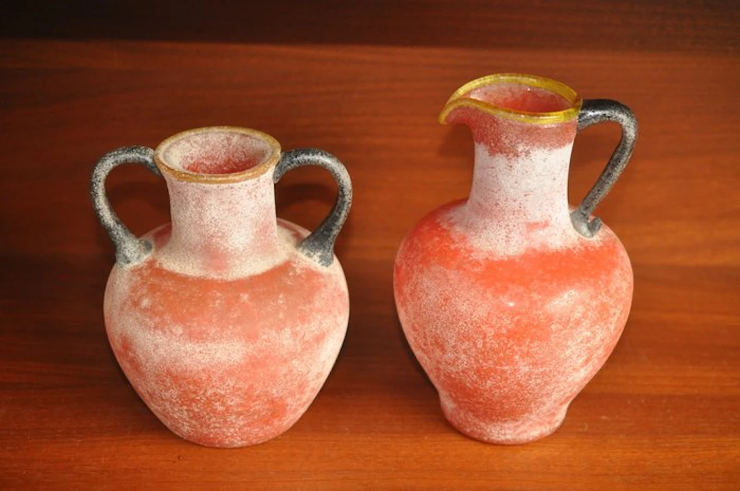 Vase (2) - Roman Style - Glass - Excavation