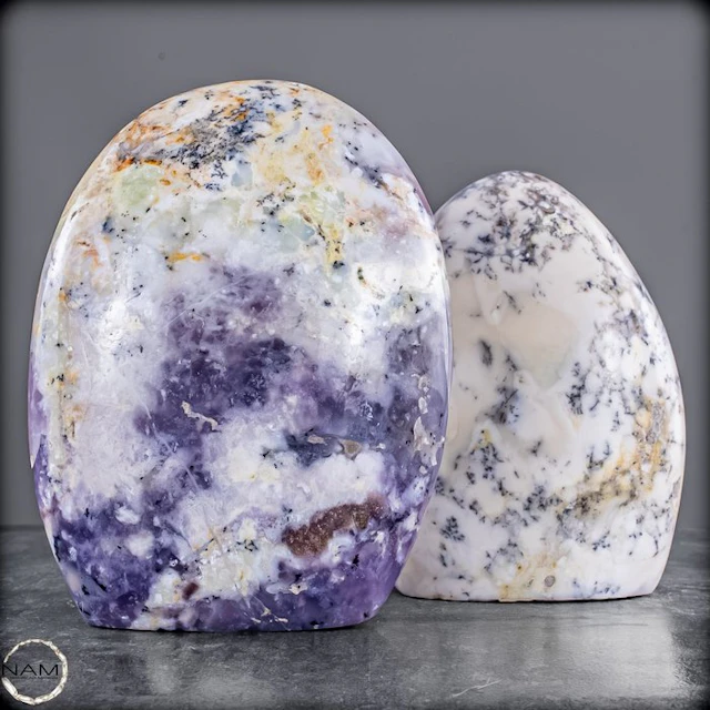 Purple Opal Set – two extraordinary Free-form shapes with...