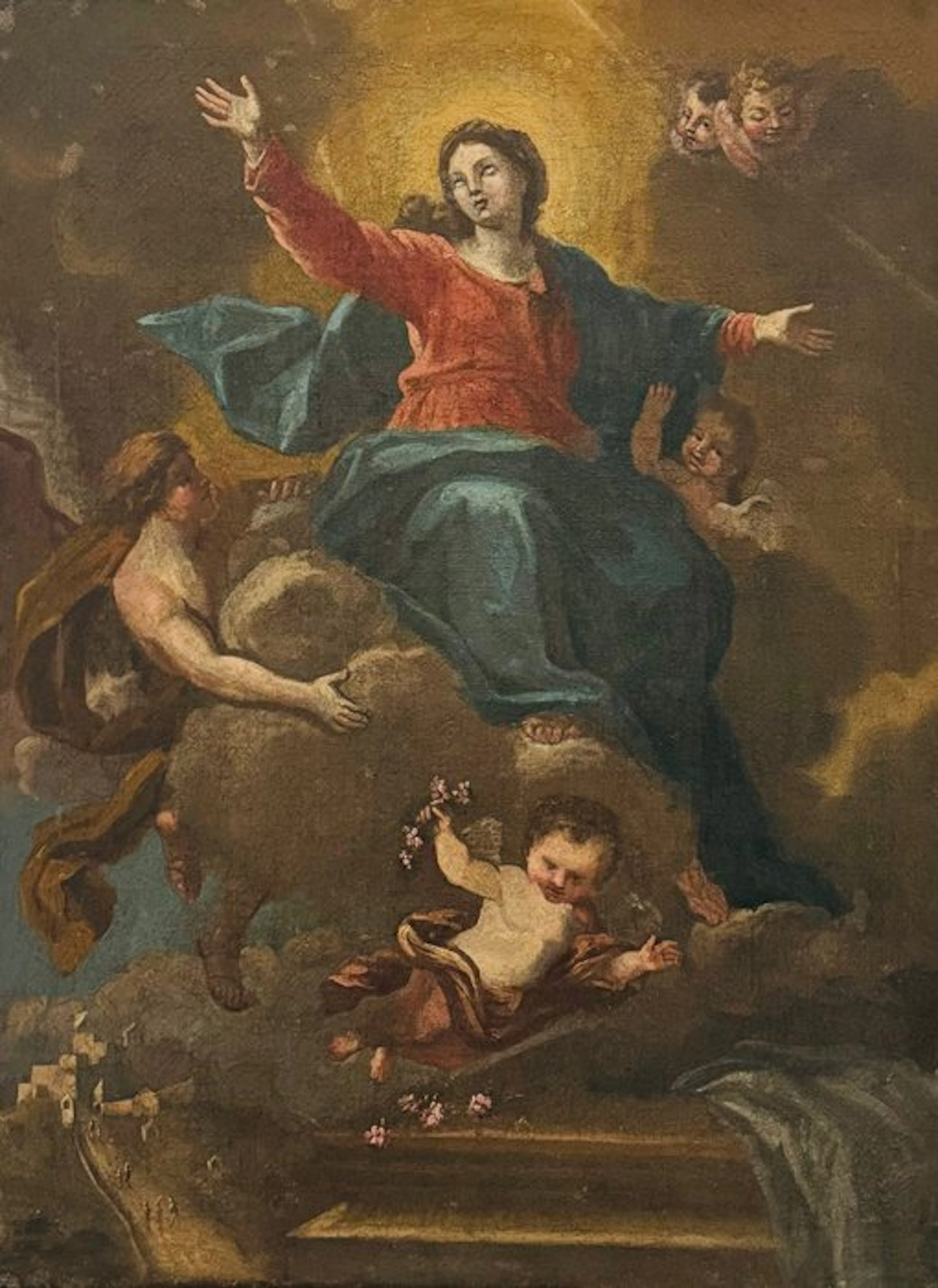 Italian school (XVIII) - Madonna Assunta con Angeli