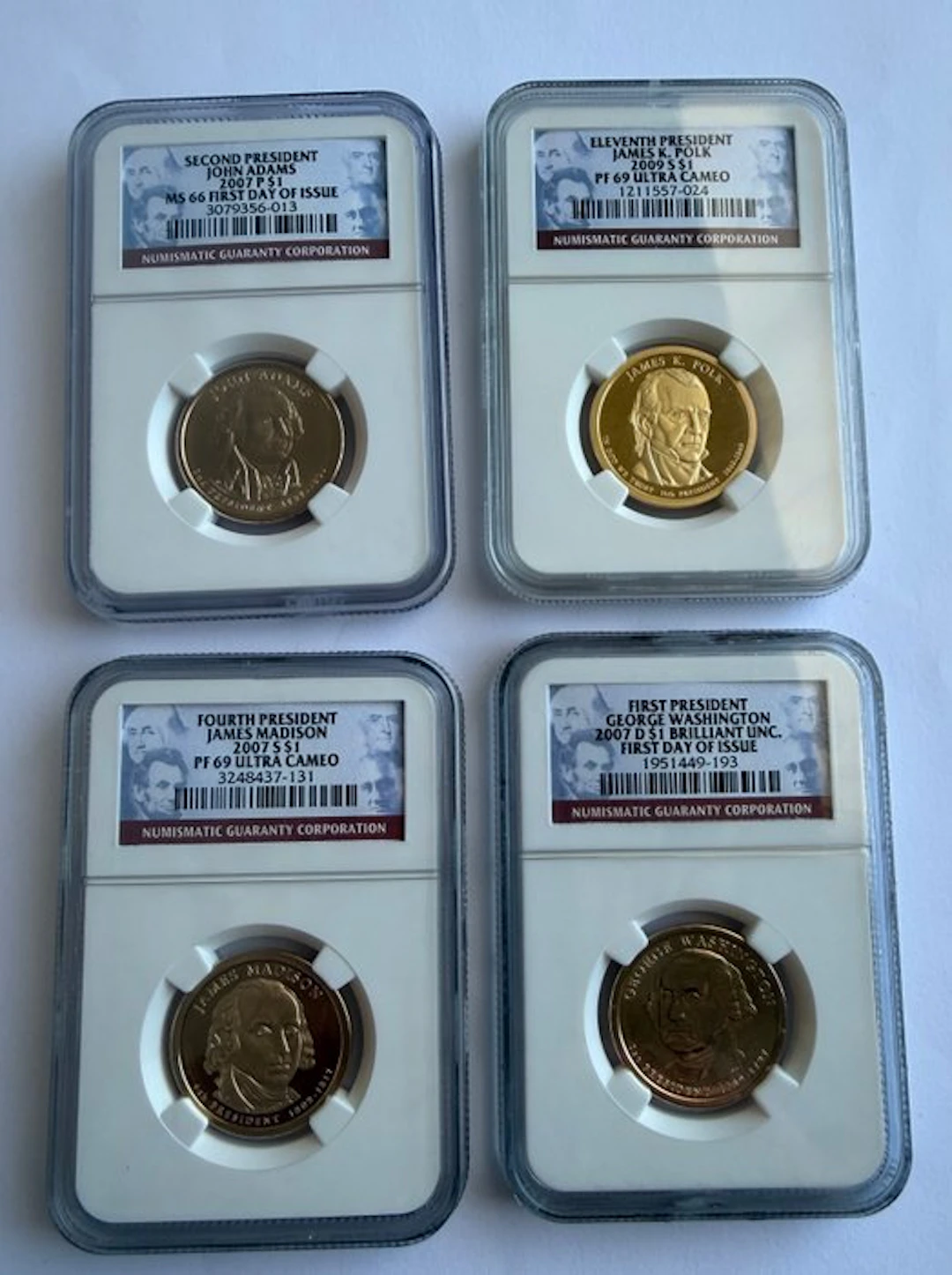 United States. 1 Dollar 2007/2009 (4 munten) (No reserve price)