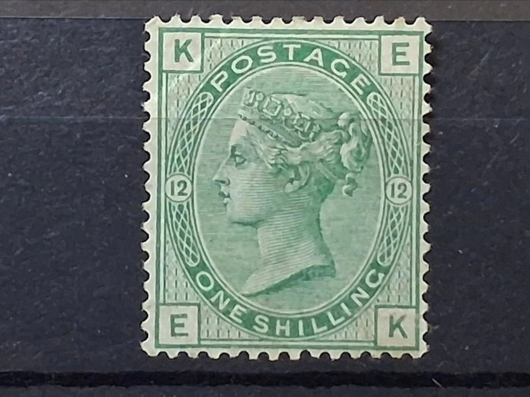 Great Britain 1873 - Queen Victoria, SG 150 plate 12 1s green, Unused.
