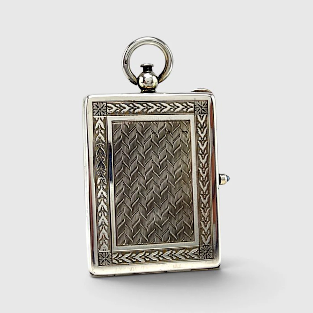 Box - Guilloché Engraving - Gilt Interior - .900 silver...
