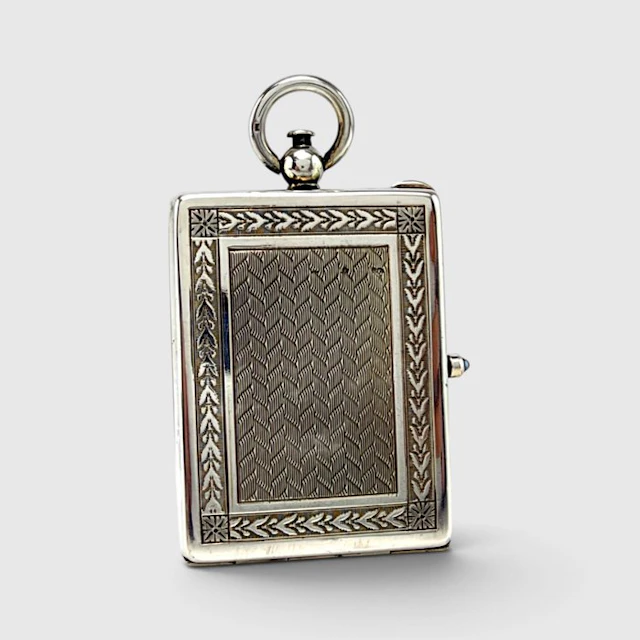 Box - Guilloché Engraving - Gilt Interior - .900 silver...