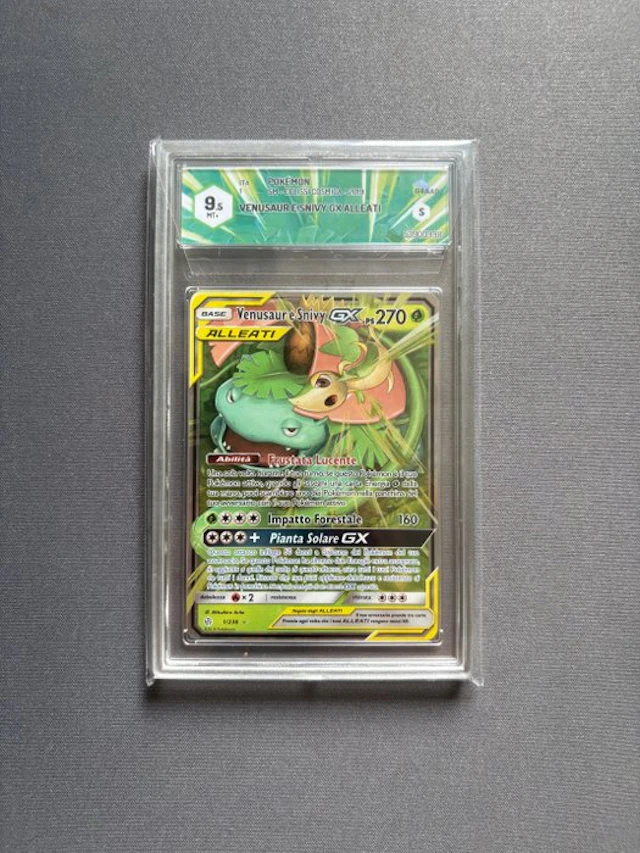 Pokémon Card Venusaur E Snivy GX Alleati 1/236 Eclissi Cosmica GRAAD 9,5 Ita