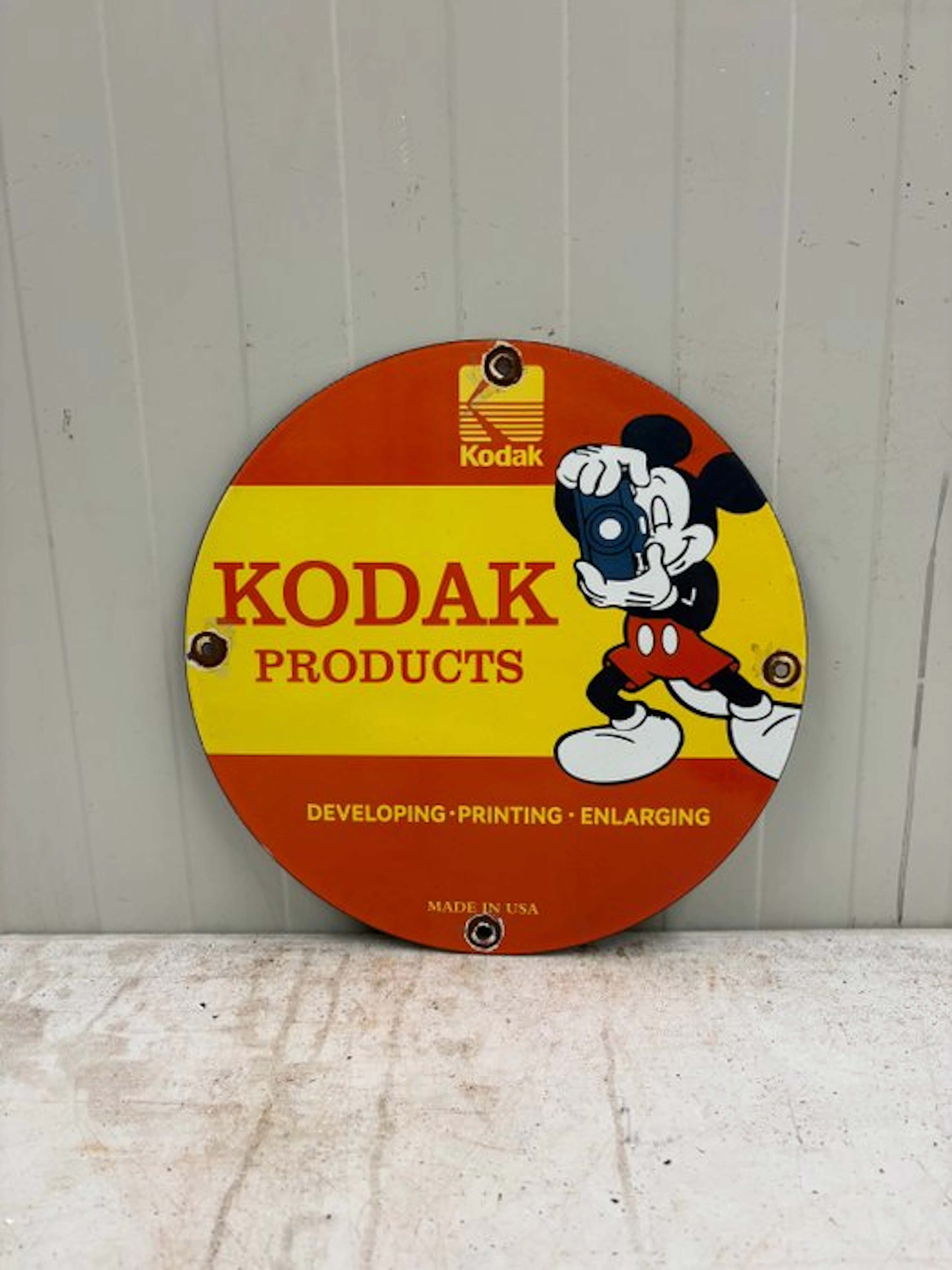 Kodak Kodak Products & Mickey Mouse – Emaille Reclamebord...