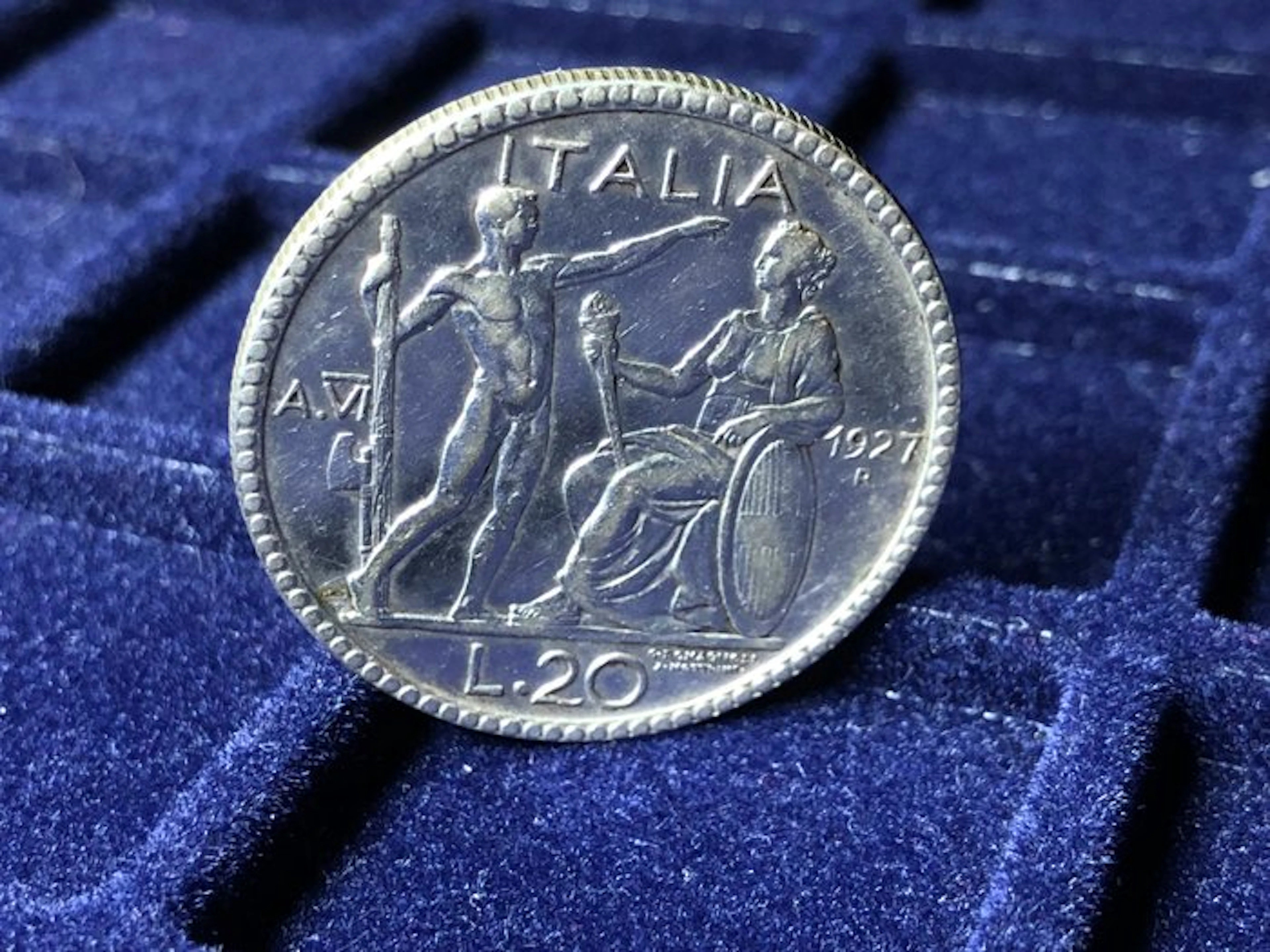 Italy. Vittorio Emanuele III. 20 Lire 1927 "Littore" (No reserve price)
