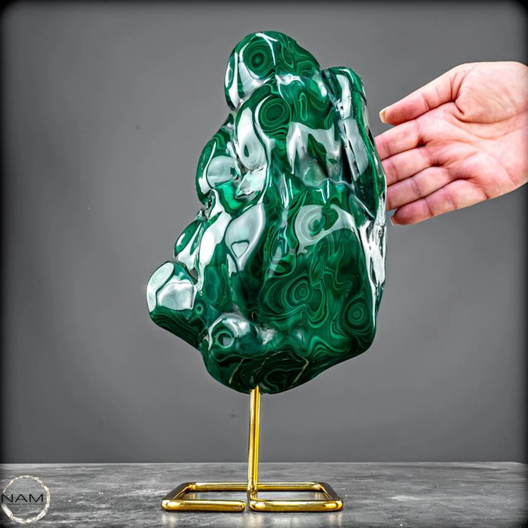 Very Rare Natural Malachite on Stand- 4246.17 g