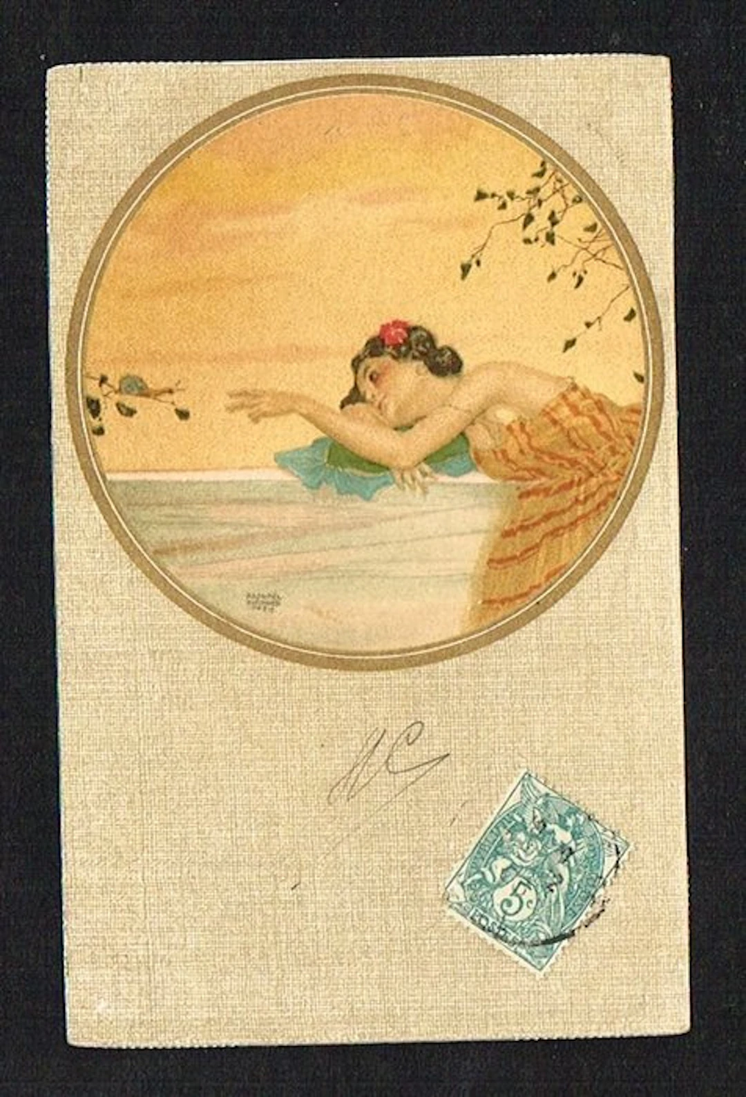 Raphaël Kirchner - Illustrator - Art Nouveau - Circulated postcard