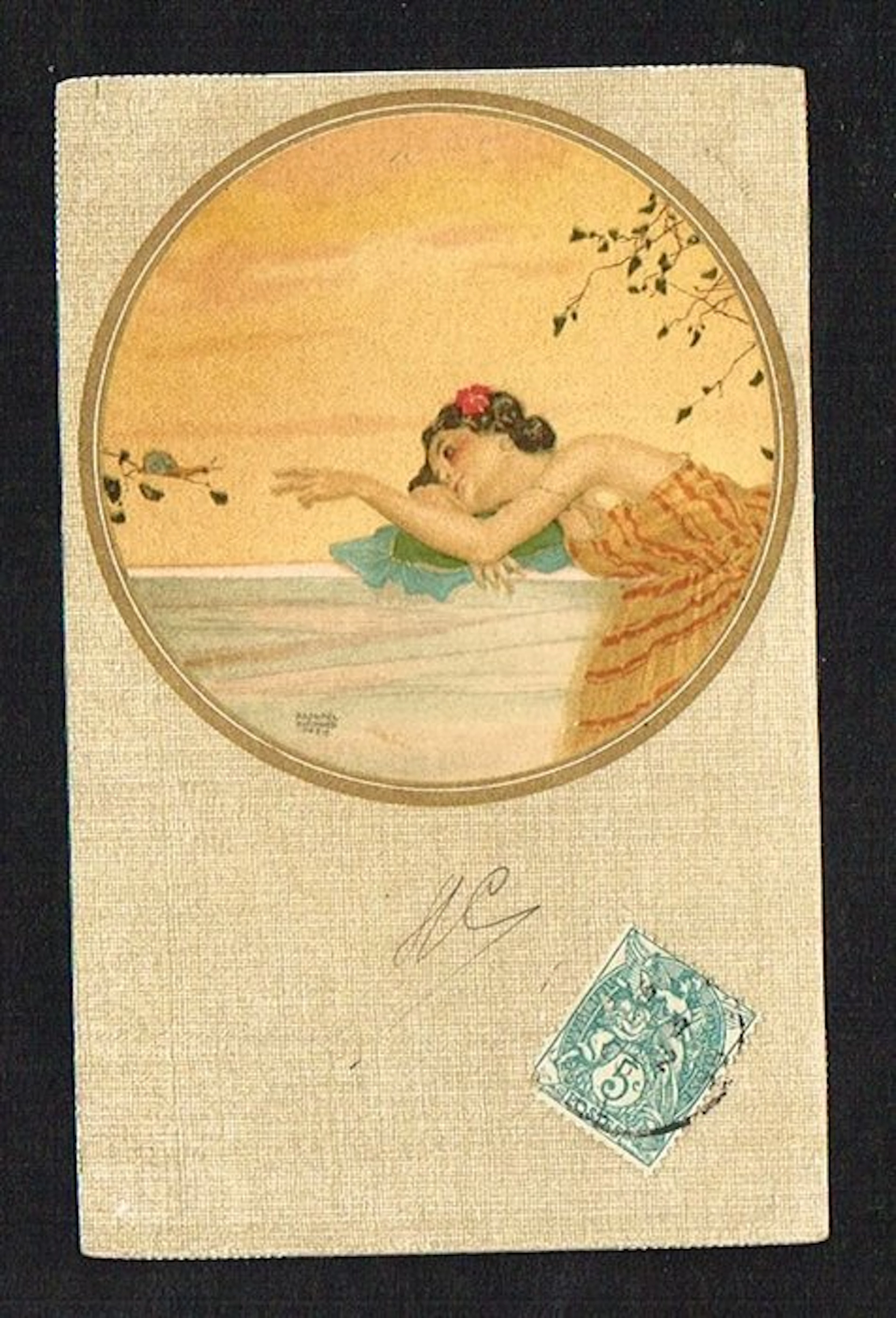 Raphaël Kirchner - Illustrator - Art Nouveau - Circulated postcard