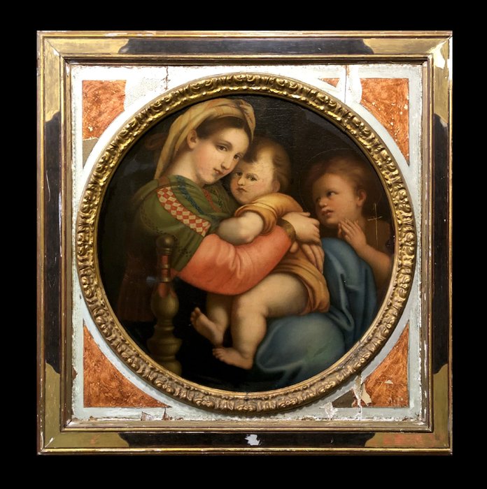 École Européene (XIX) - La Madonna della Seggiola (D'après Raphaël)