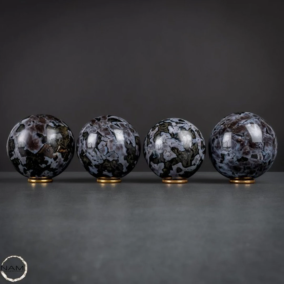Mystical Merlinite Sphere Set – Fascinating Natural...