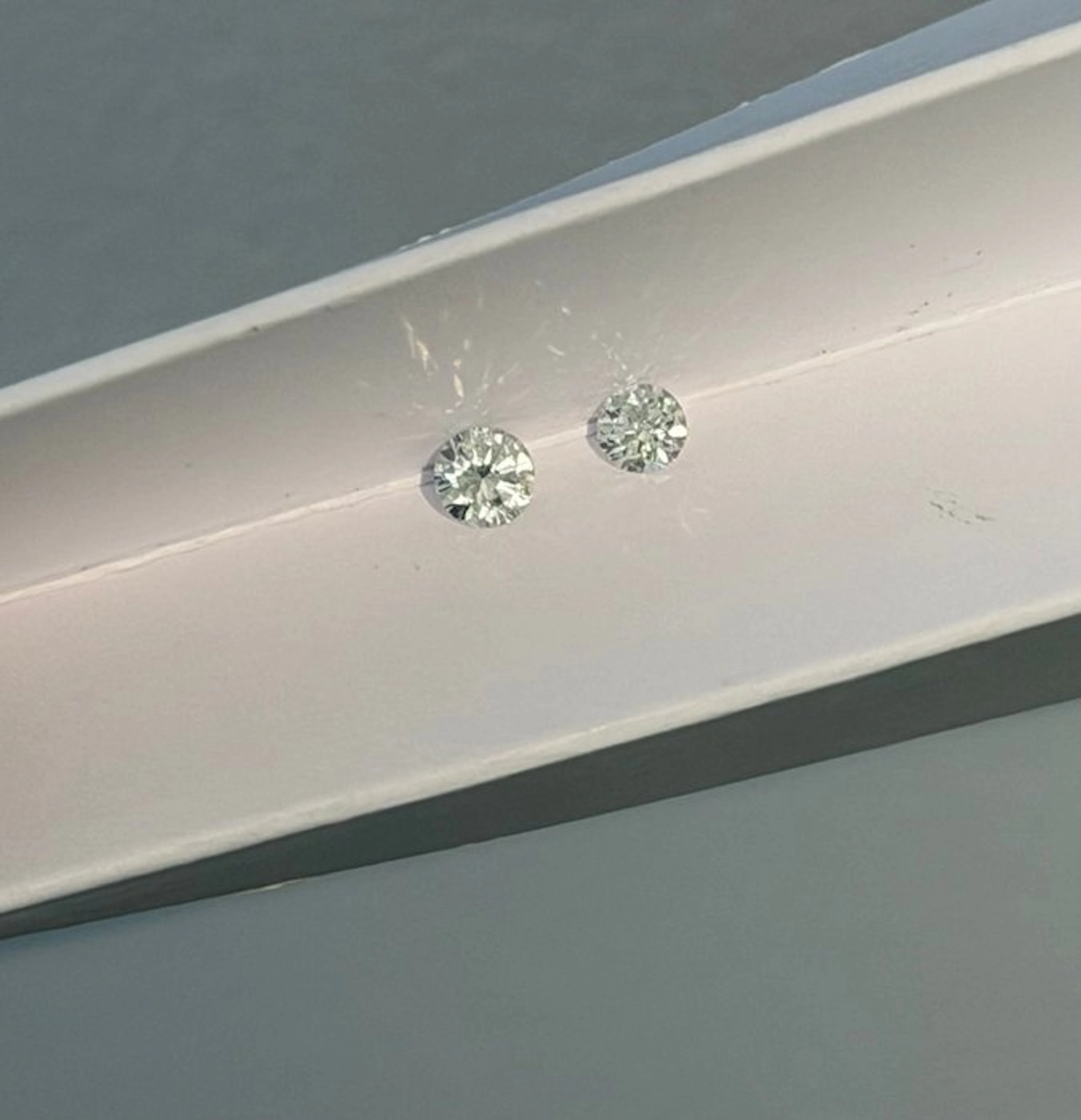 2 pcs Diamond (Natural) - 0.88 ct - Round - D (colourless) - VVS2