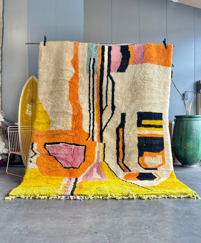 Architectural Abstract Beni M'rirt Rug – Handwoven...