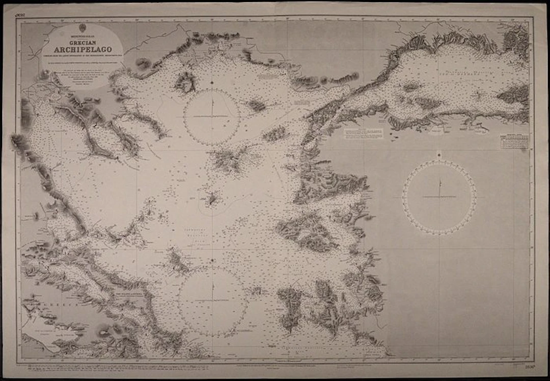 Greece - Grecian Archipelago; British Admiralty - Sea chart - 1851 - 1966