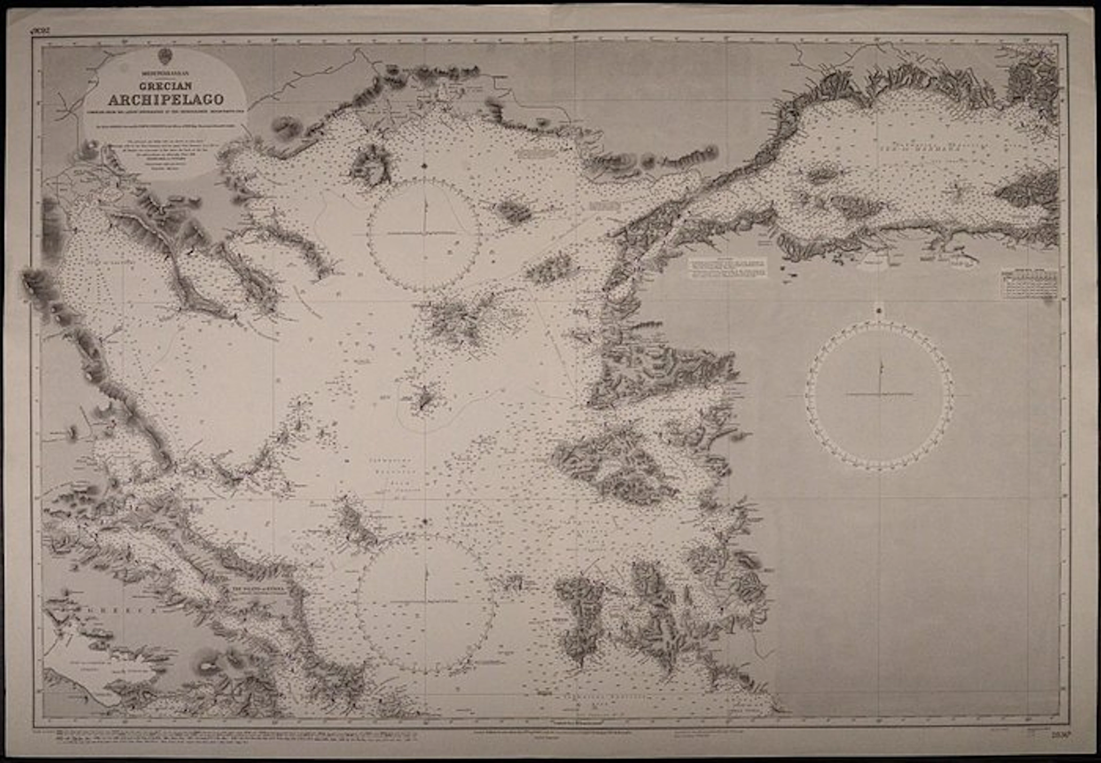 Greece - Grecian Archipelago; British Admiralty - Sea chart - 1851 - 1966