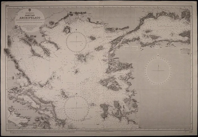 Greece - Grecian Archipelago; British Admiralty - Sea chart - 1851 - 1966