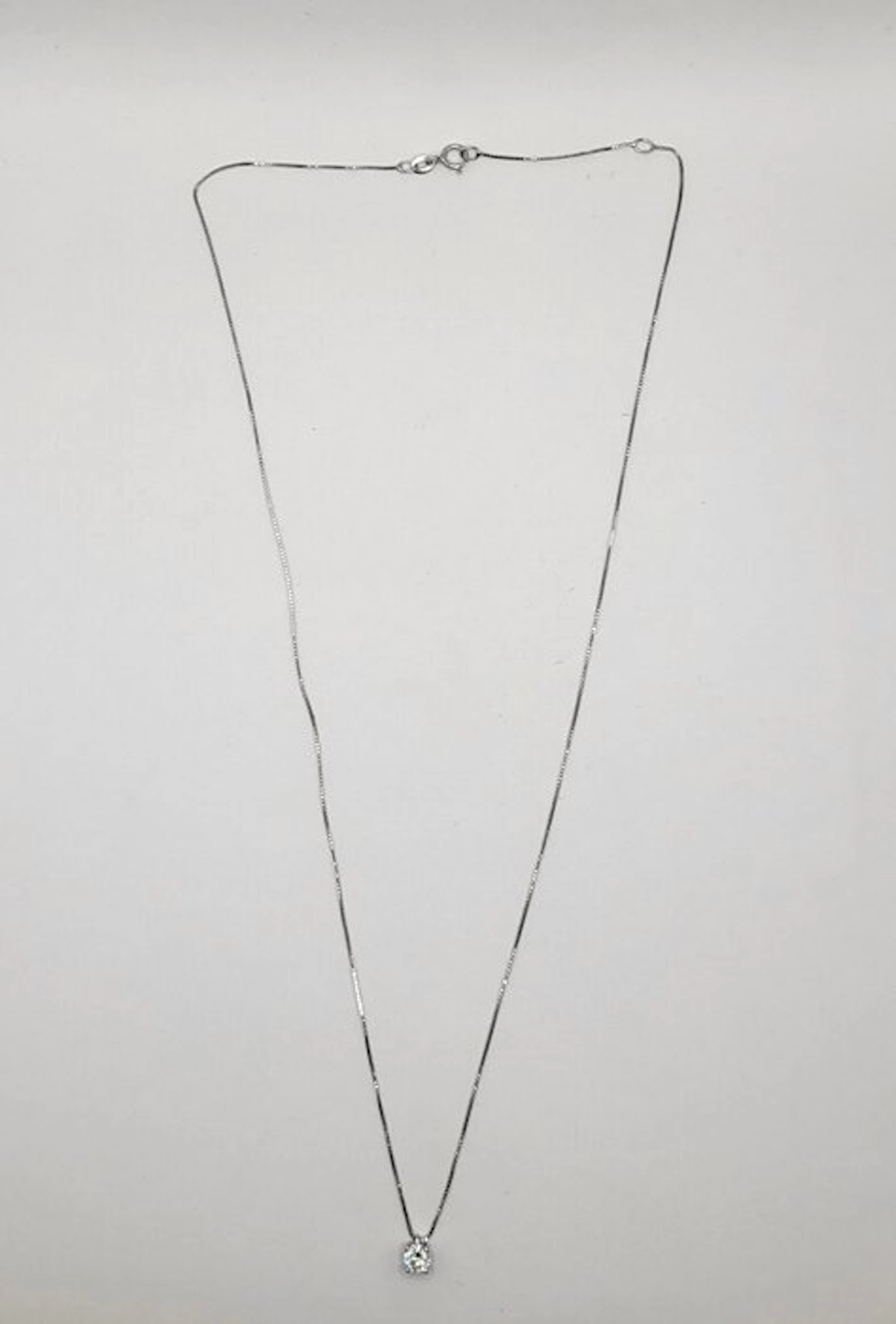 Necklace - 18 kt. White gold - 0.20ct. tw. Diamond (Natural)
