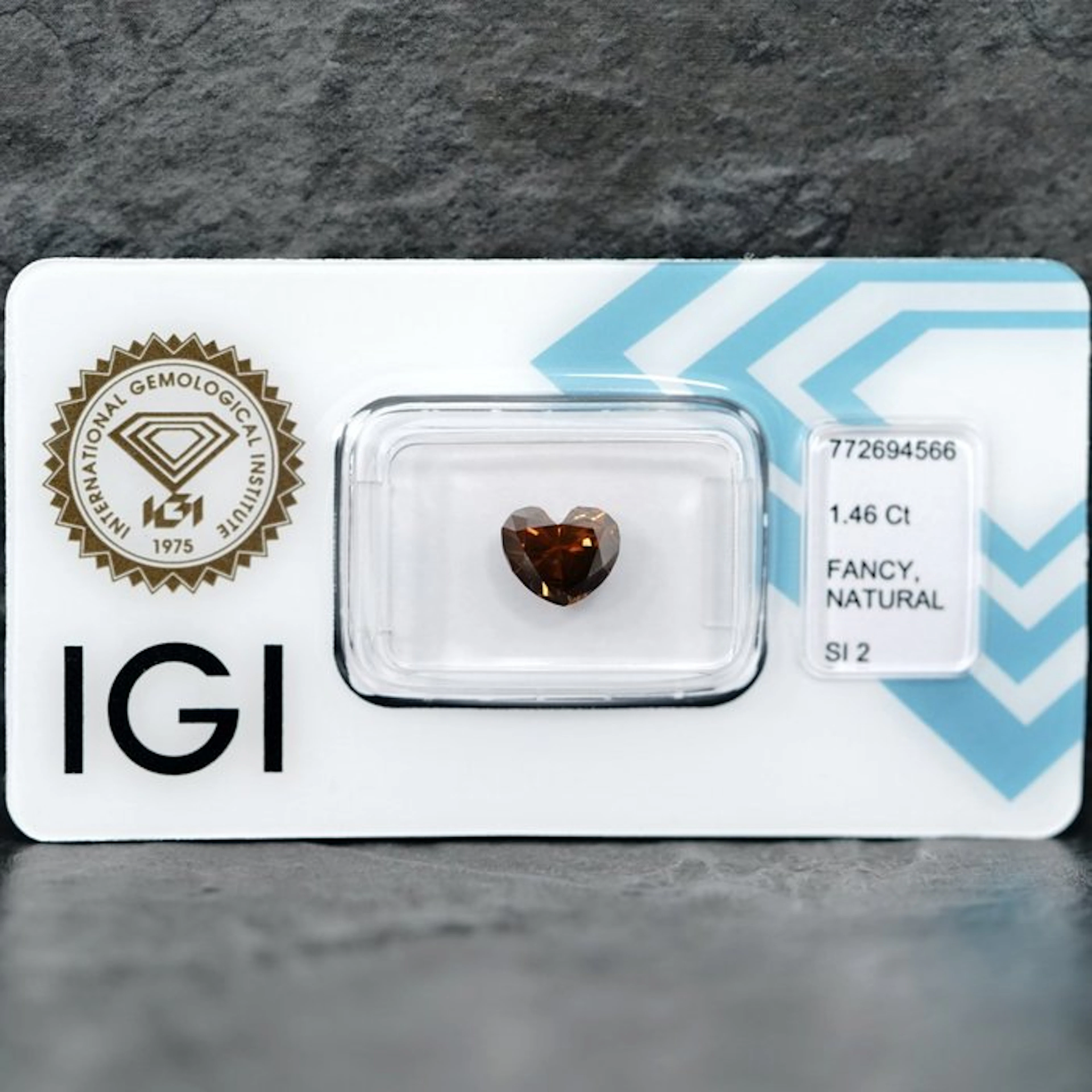 1 pcs Diamond (Natural coloured) - 1.46 ct - Heart...