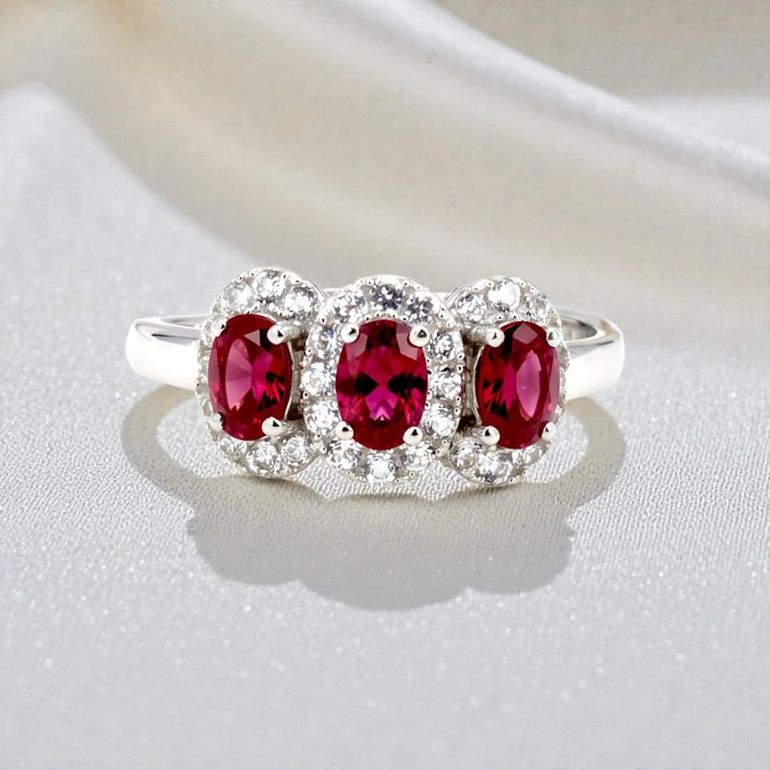 No reserve price - Ring Gold-plated Ruby - Topaz - 18kt Gold Plated