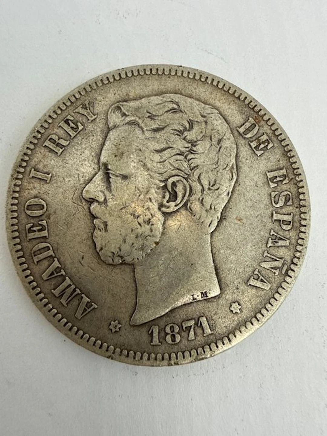 Spain. Amadeo I. 5 Pesetas 1871 (No reserve price)
