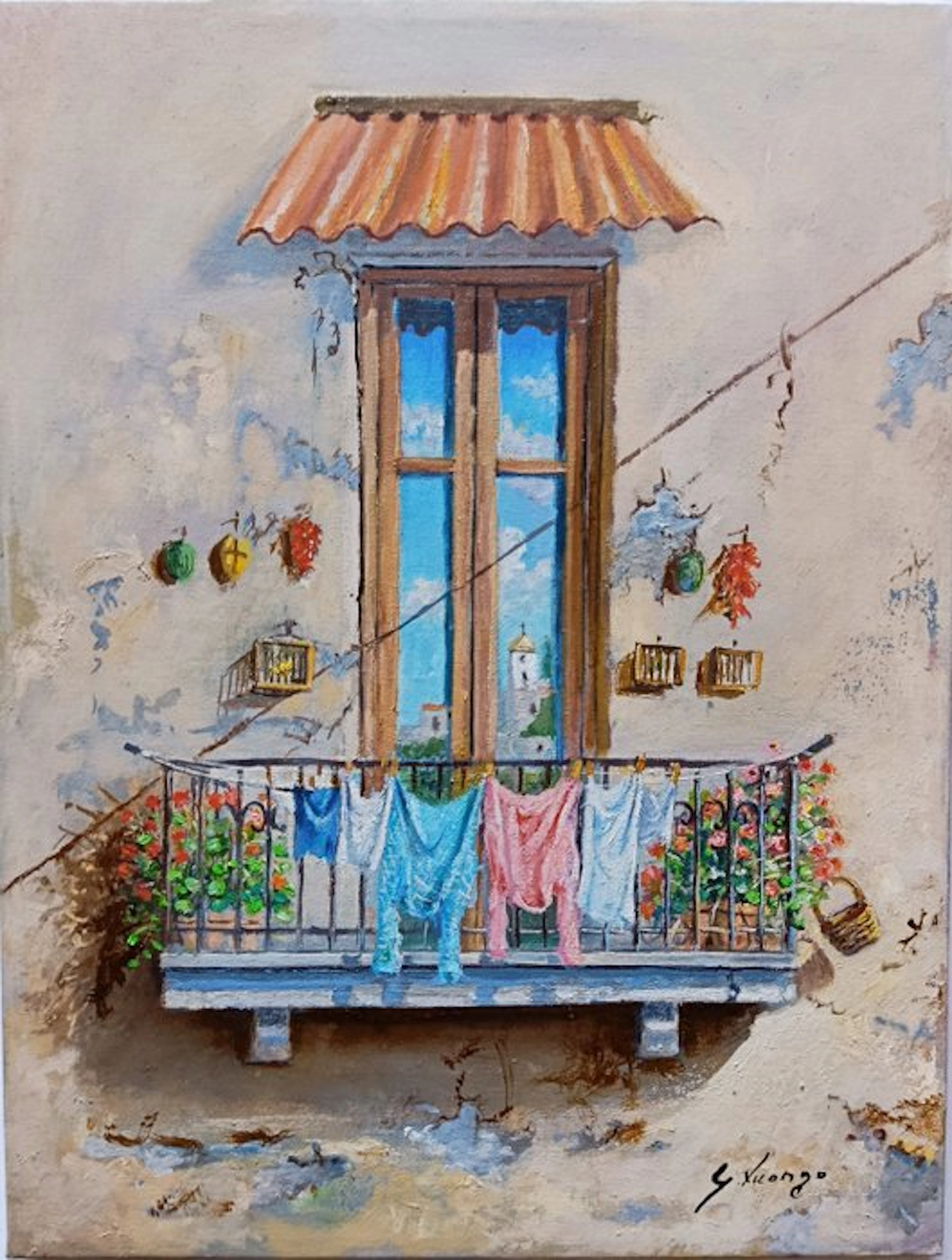 Giuseppe Luongo (1948) - Vecchio balcone (Napoli)