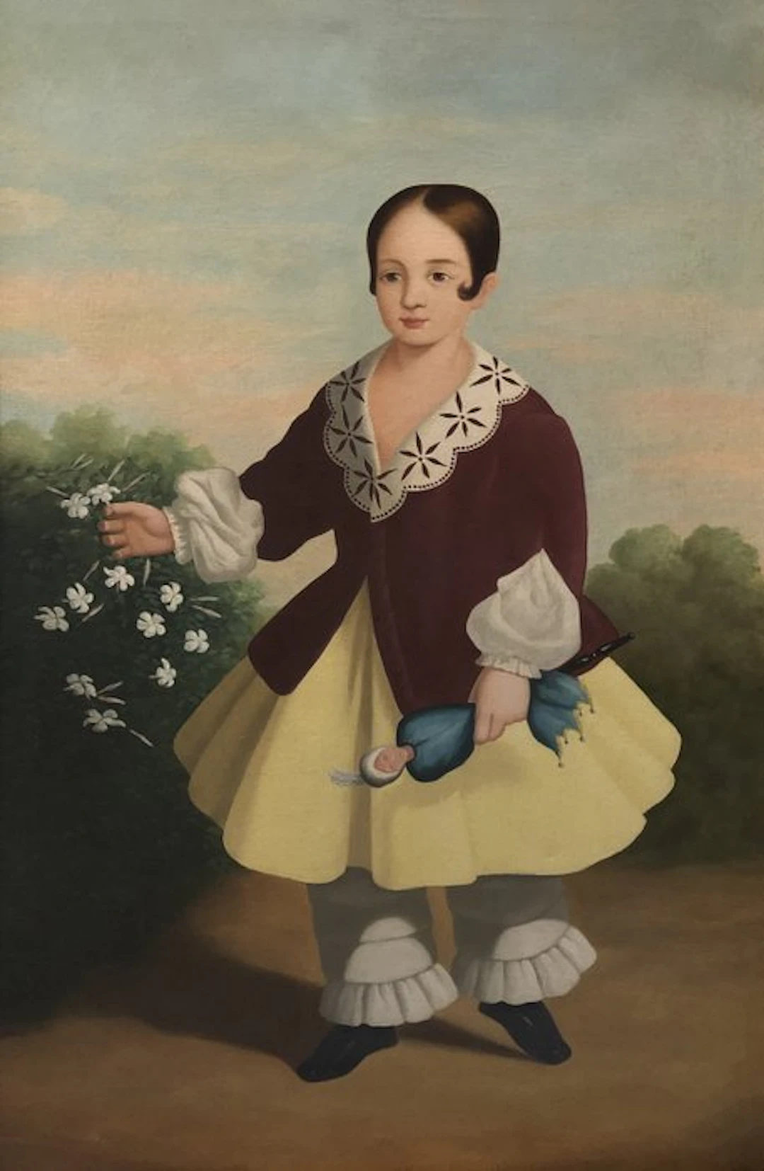École Romantique Espagnole (XIX) - Portrait de Jeune Fille avec Poupée