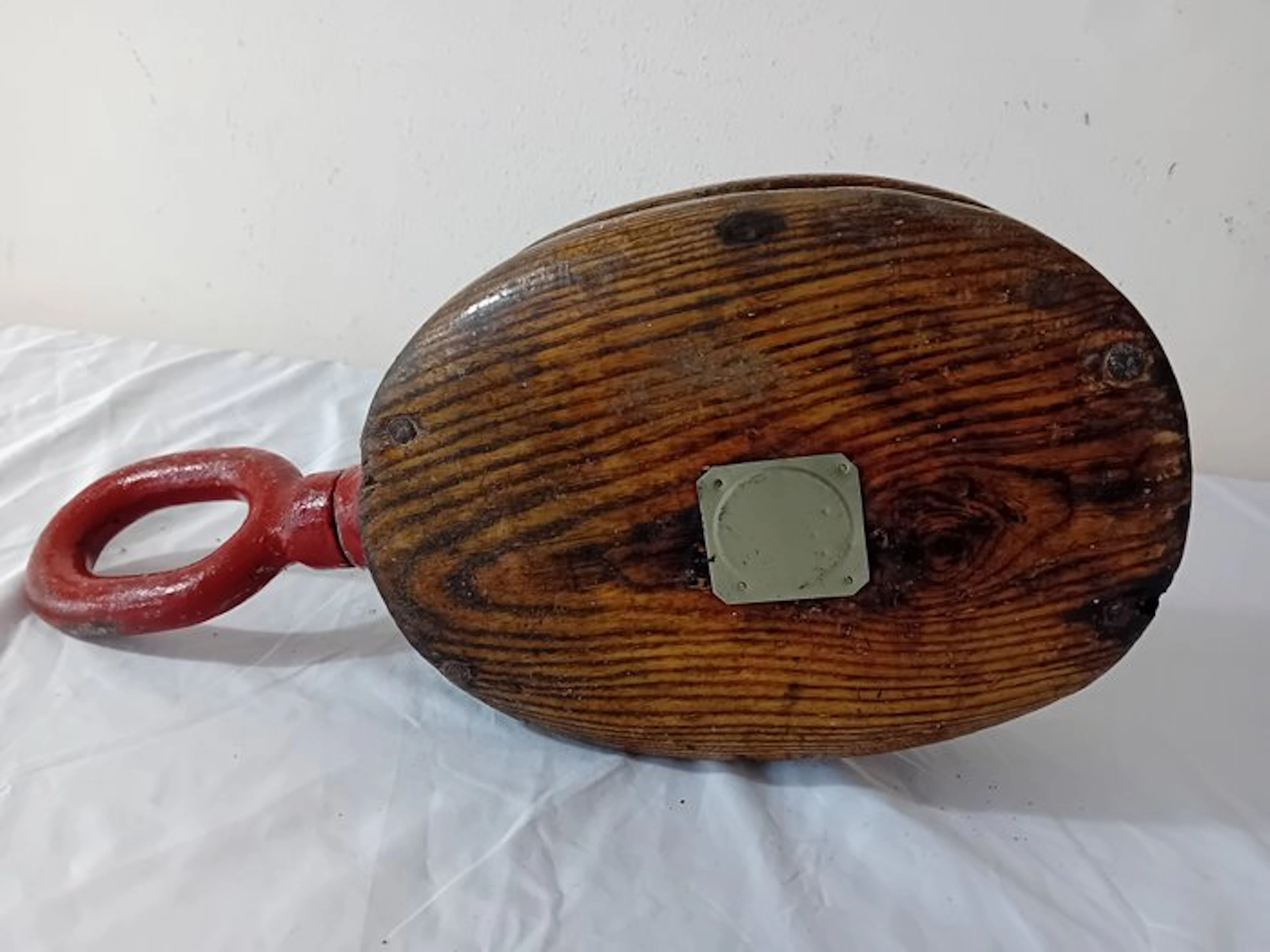 Maritime object - unkown - Ash iron pock wood- Large ships pulley block