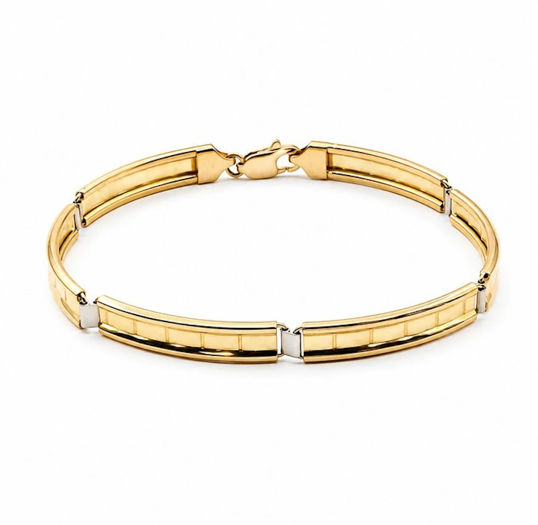 Bracelet - 18 kt. Yellow gold, White gold - Made in Italy - Handmade