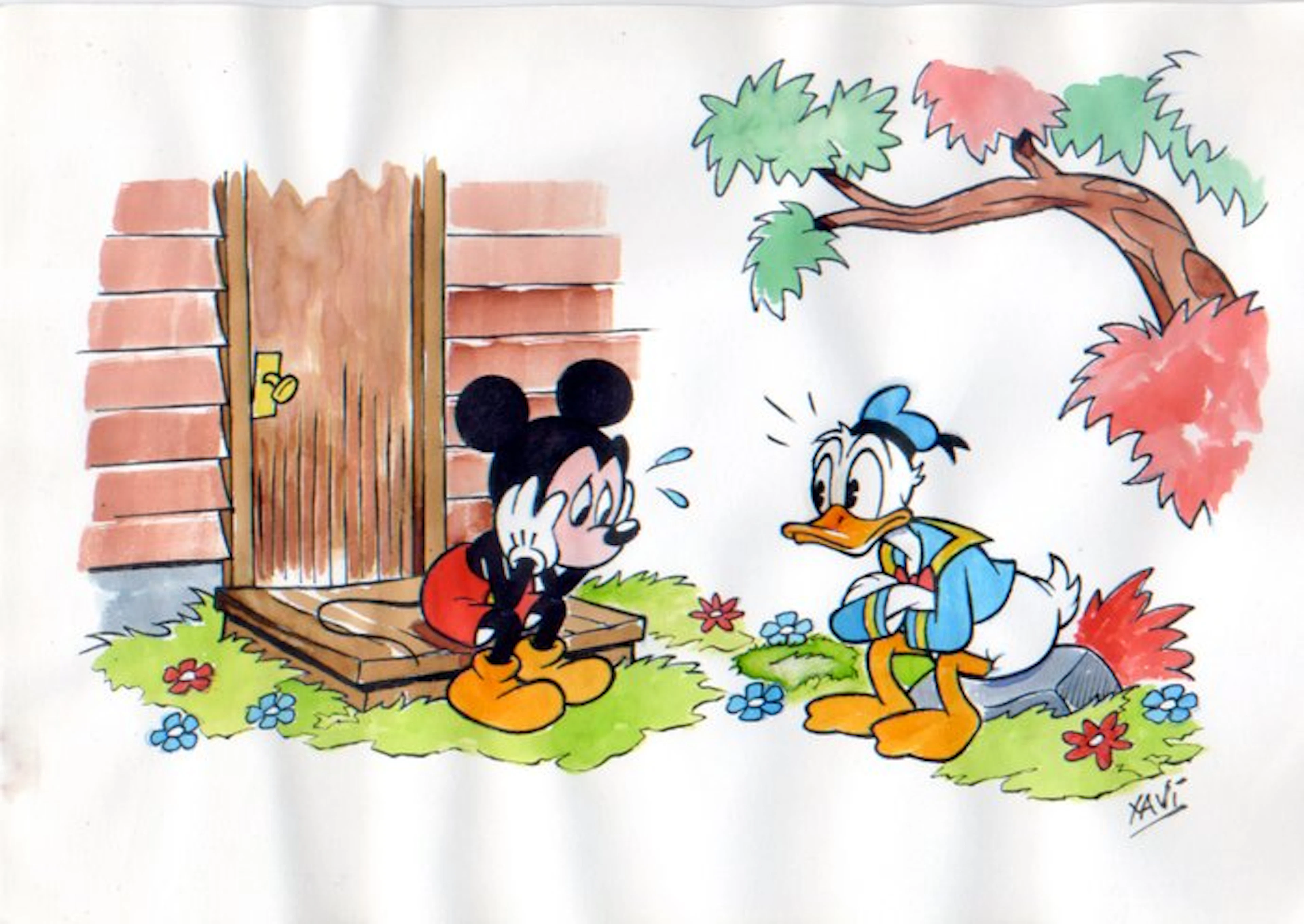 Xavi - 1 Original colour drawing - Mickey Mouse - DONALD and MICKEY