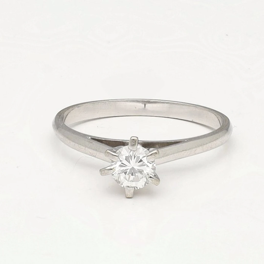 Ring - 18 kt. White gold - 0.42ct. tw. Diamond (Natural)
