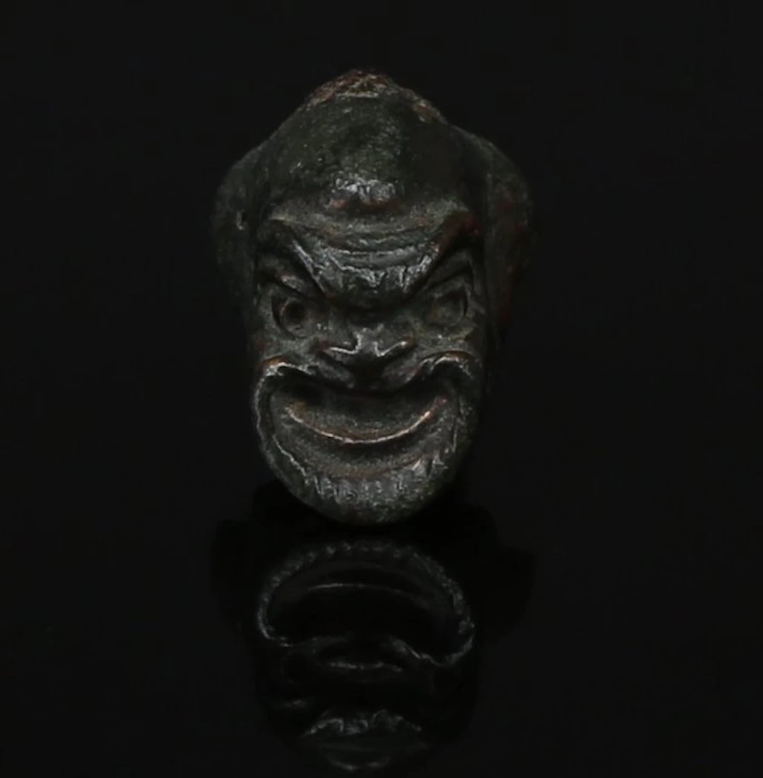 Ancient Roman Bronze Theatre mask head applique