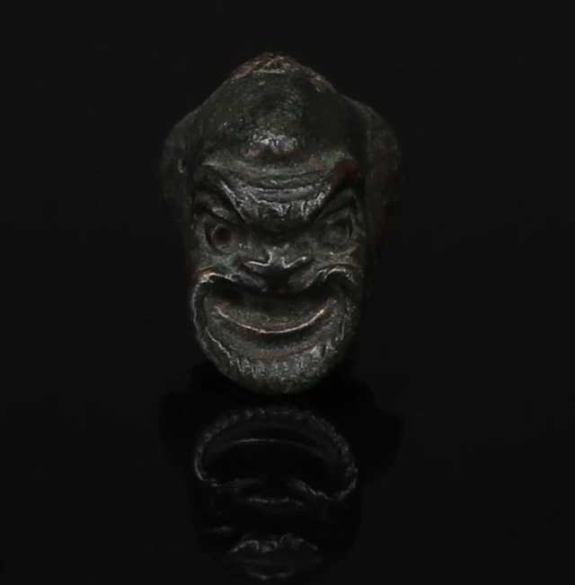 Ancient Roman Bronze Theatre mask head applique