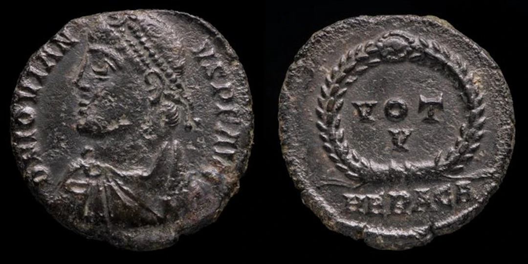Roman Empire. Jovian (AD 363-364). Follis VOT V, Heraclea (No reserve price)