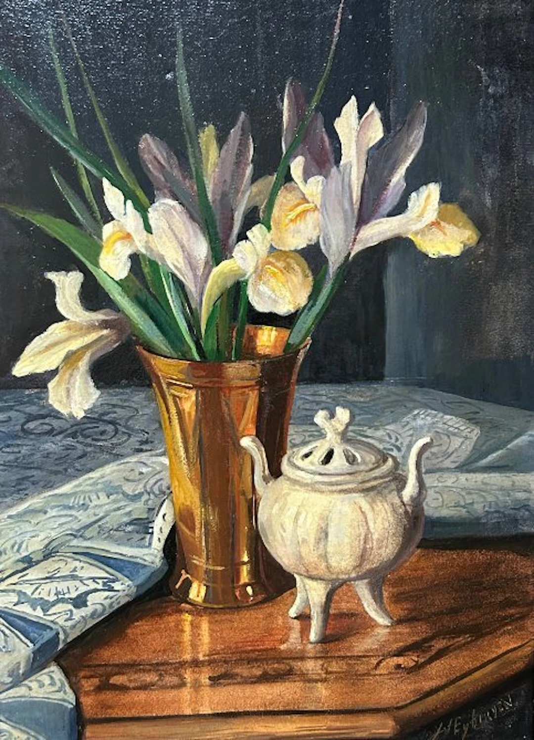 J. Van Eybergen (1888-1946) - Bloemstilleven met pot