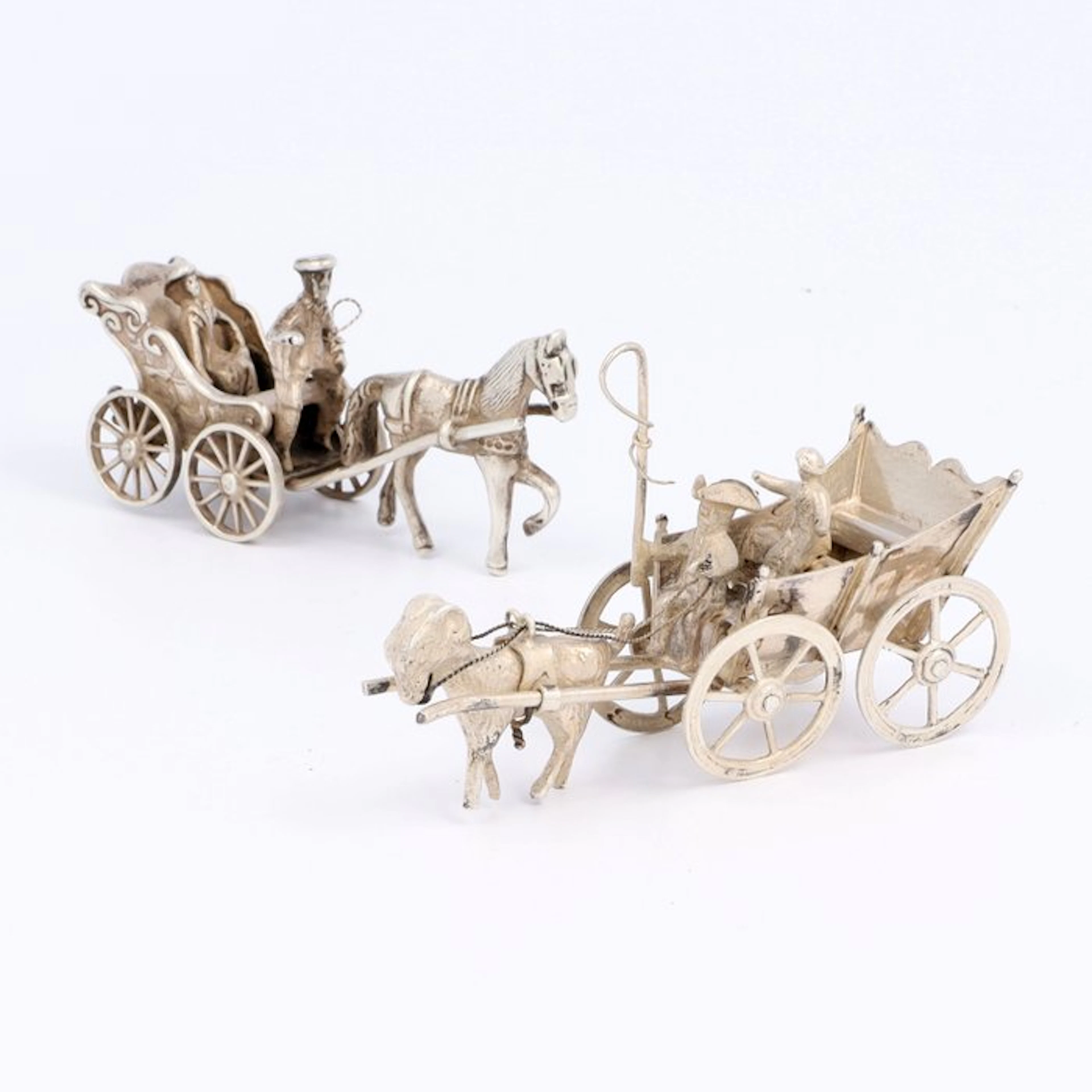 o.a. J. Weeda - Rijtuigen - Figurine (2) - .835 silver