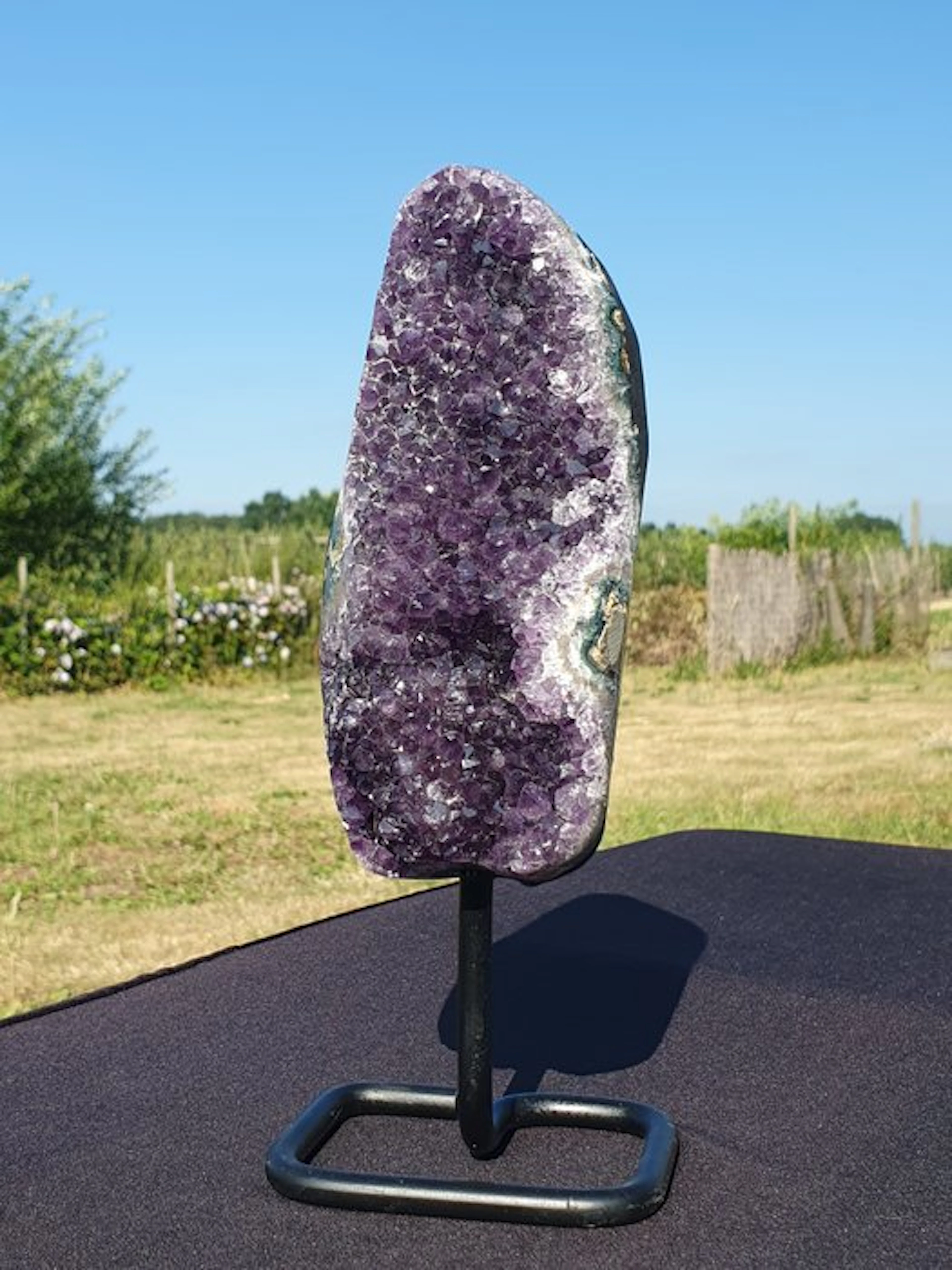Uruguay Amethyst Top AAA Quality in Metal Stand Crystal...
