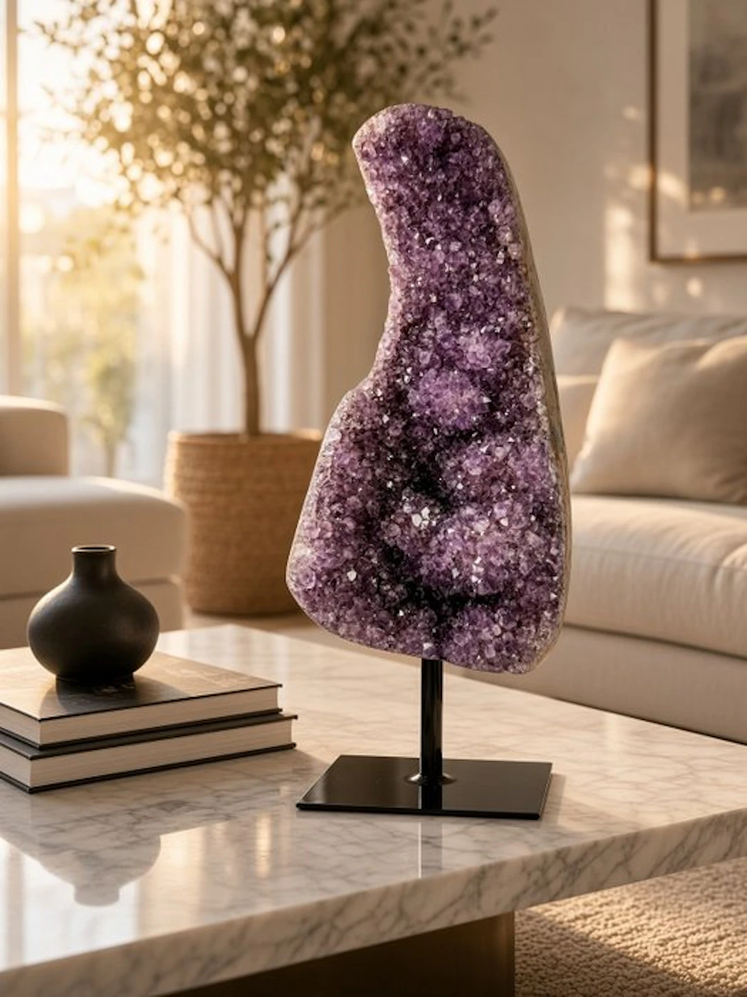 Quality amethyst on stand - unique quality piece Crystal...