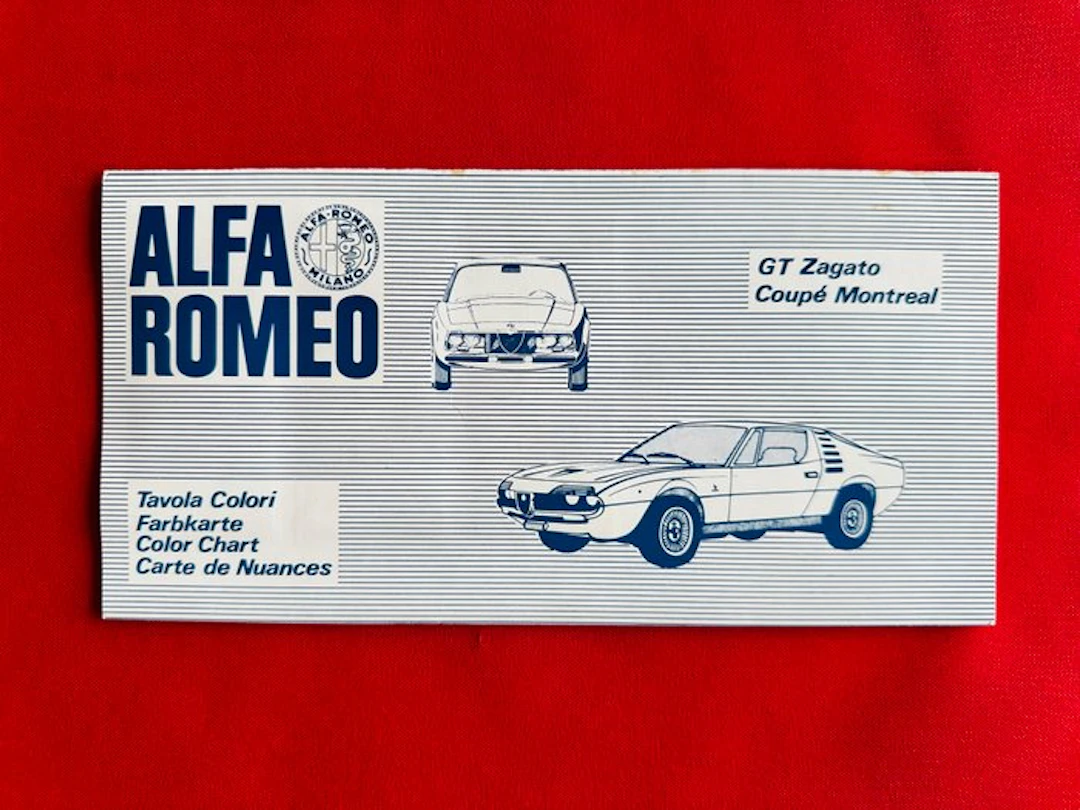 Color chart - Alfa Romeo - Montreal & GT Zagato (Junior Zagato)