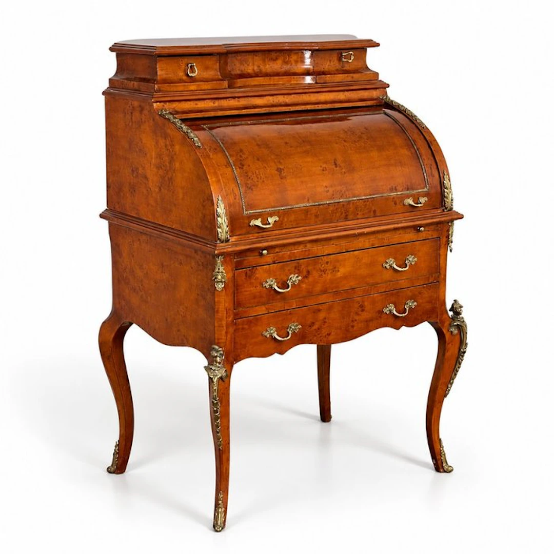 Élégant Antique - Roll top desk - Cylinder desk - Walnut