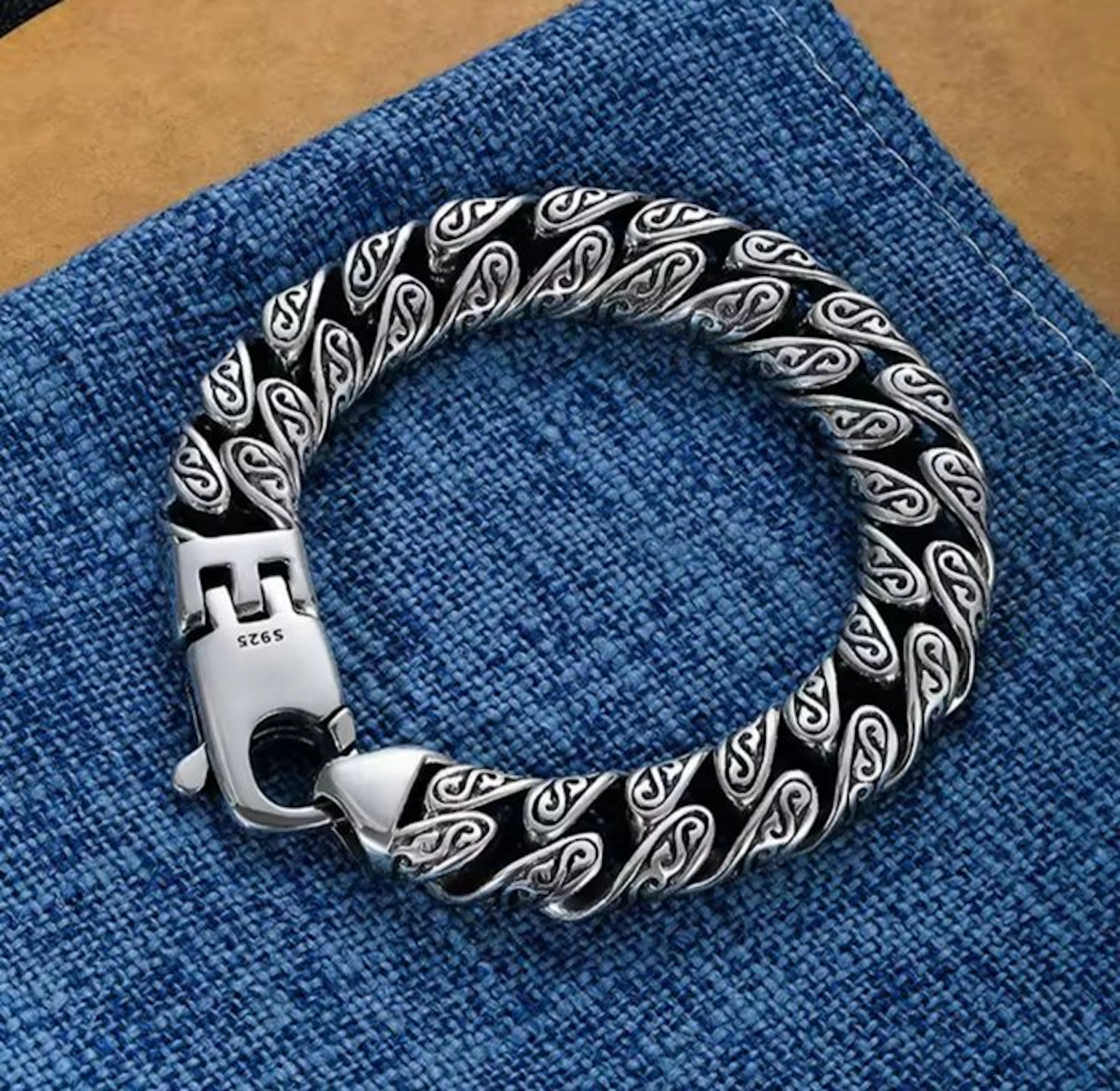 No reserve price - Bracelet Silver - Chunky silver bracelet