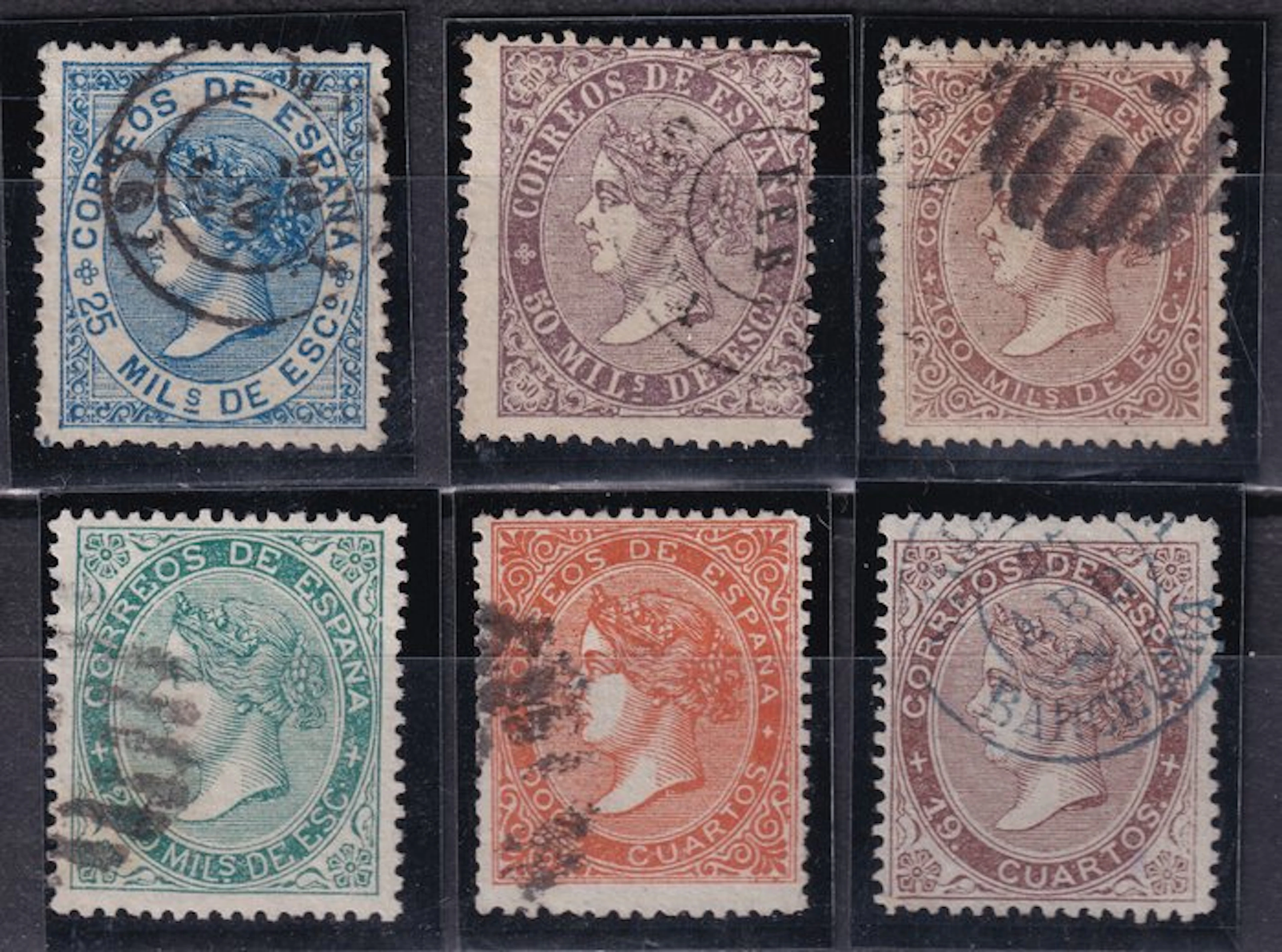 Spain 1868 - Reign of Queen Elizabeth II. Complete Series. - Edifil 97/101