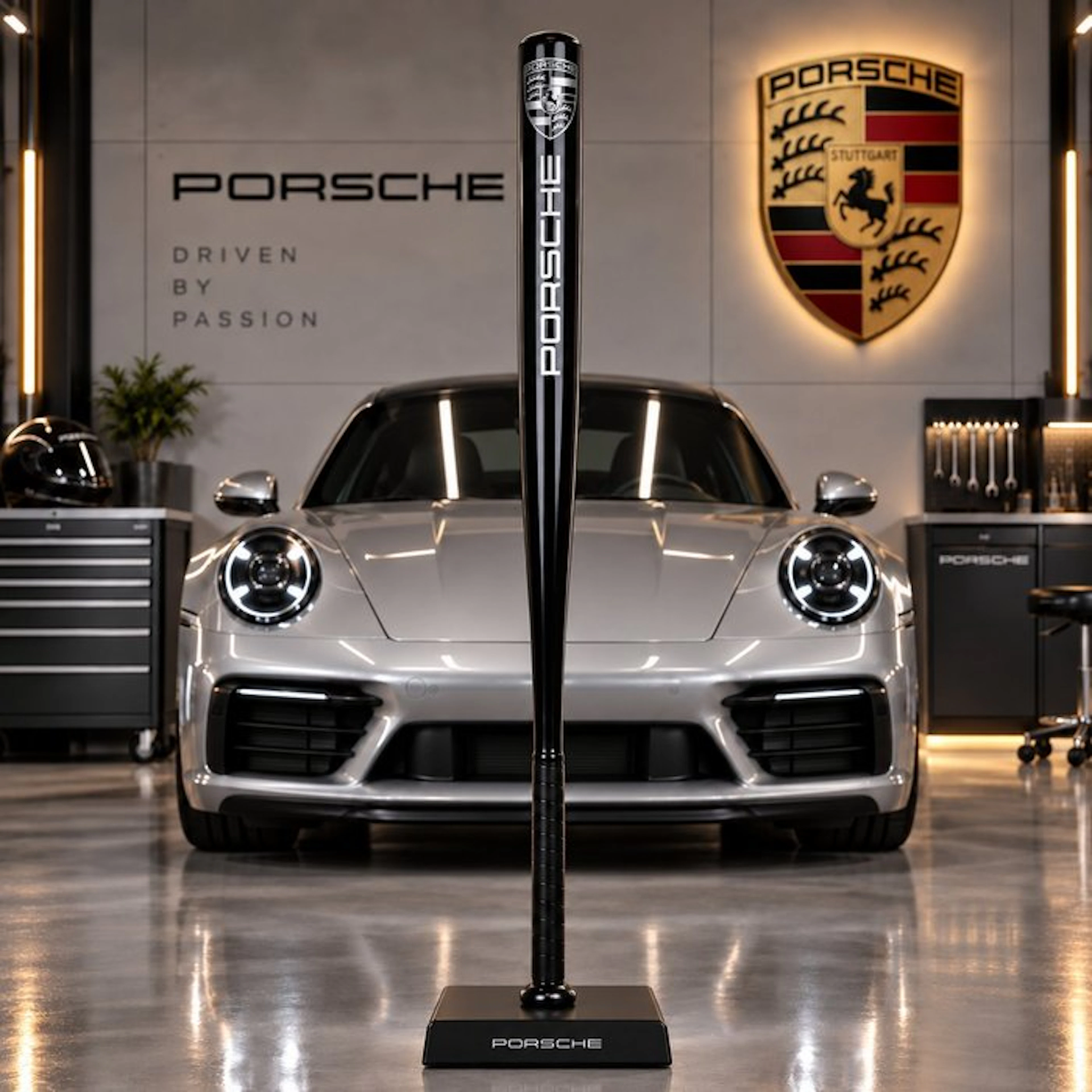 SKE - Sculpture, Porsche Bat Black - 75 cm - Aluminium