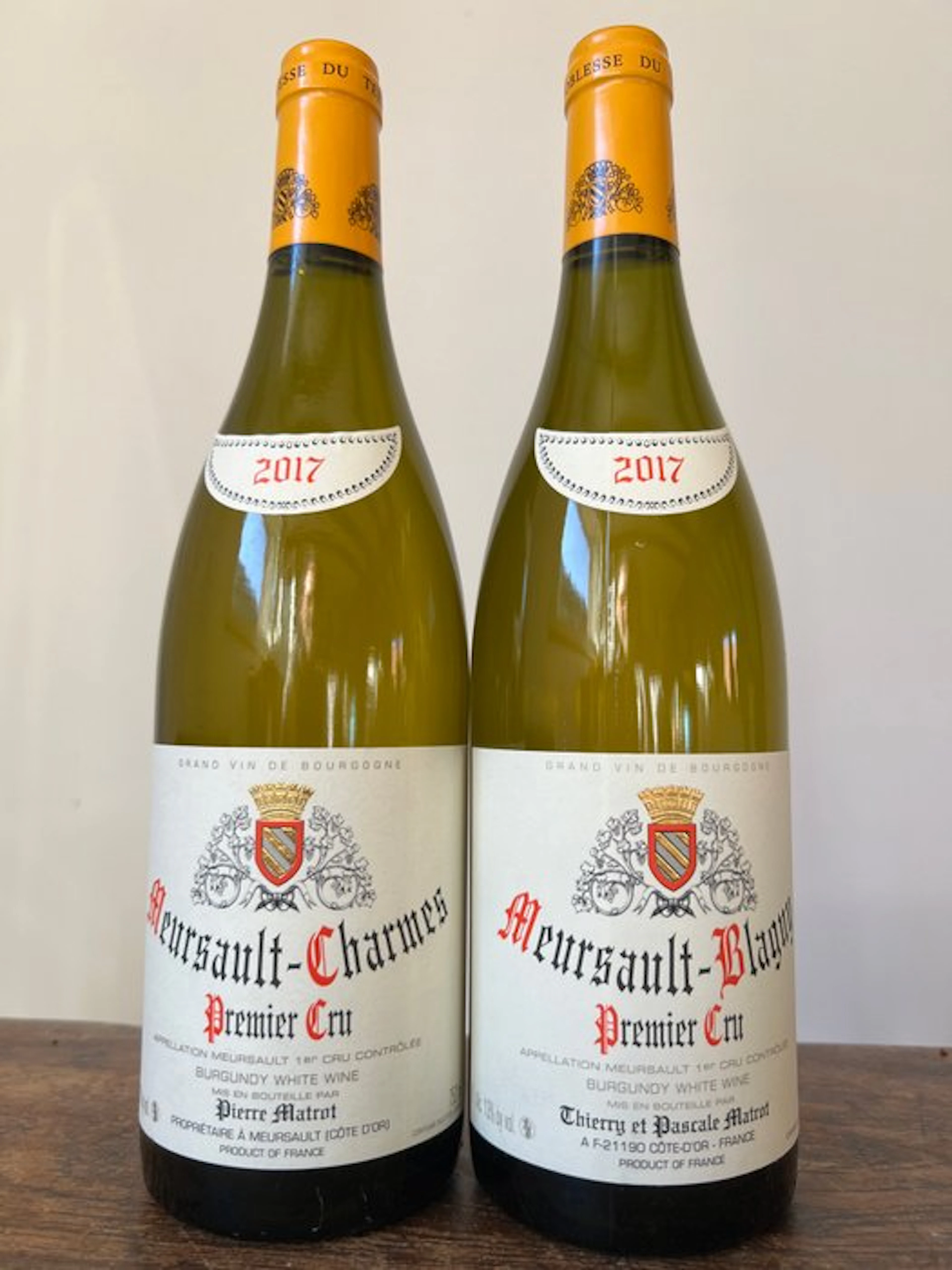 2017 Domaine Matrot "Charmes" & "Blagny" - Meursault 1er Cru - 2 Bottles