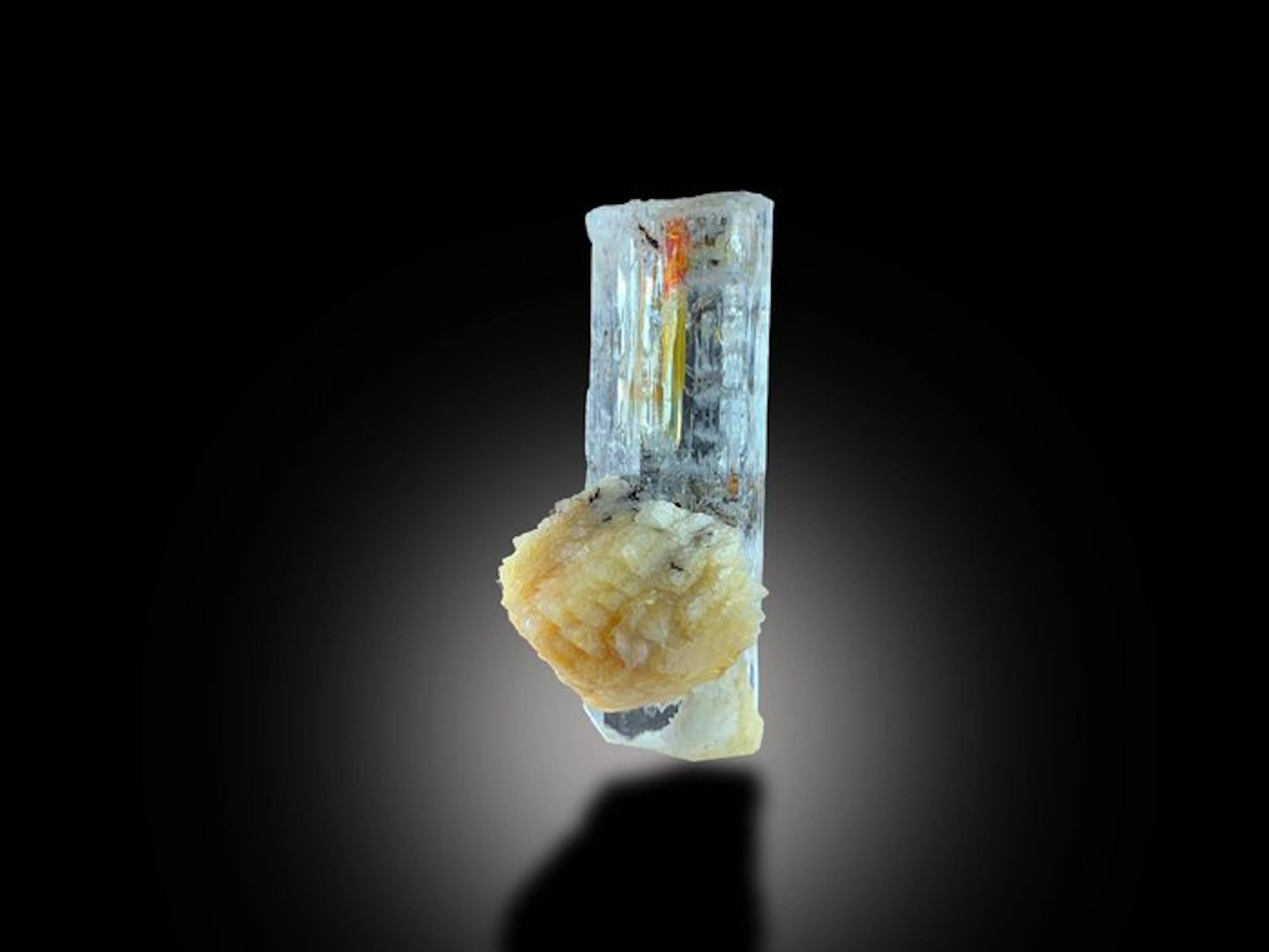 Blue Aquamarine Crystal with Feldspar – Beryl Mineral...