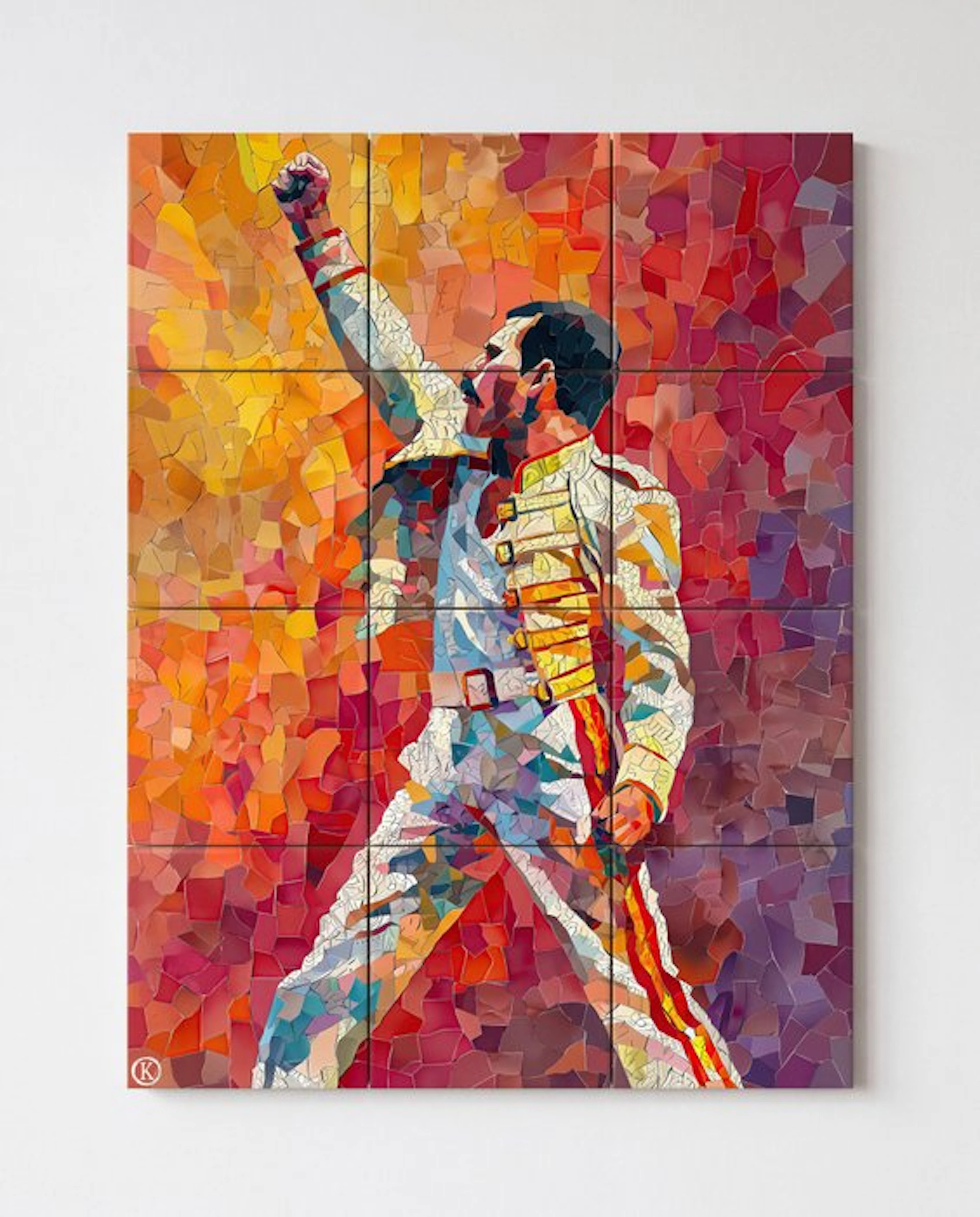 Kleury.art - The Wembley Pose in Glass - XL Ceramic Tiles Composition