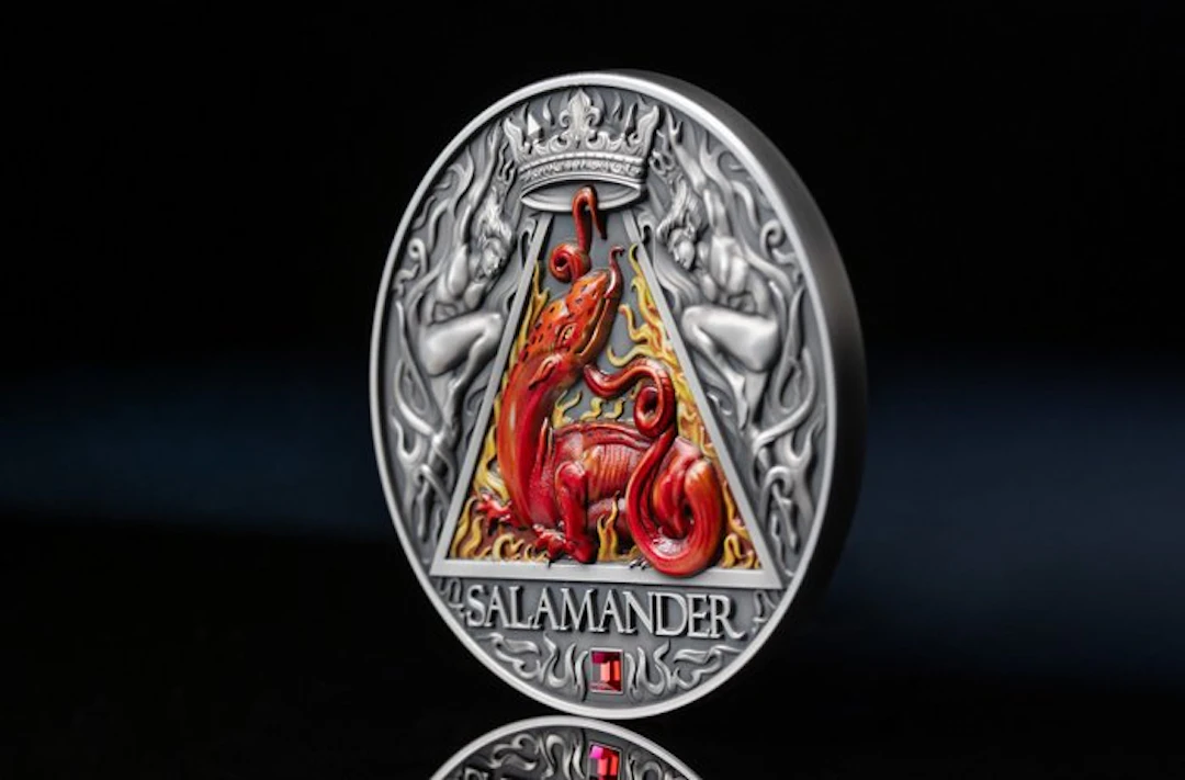 Cameroon. 2000 Francs 2024 Salamander Four Elementals 2 Oz (.999)