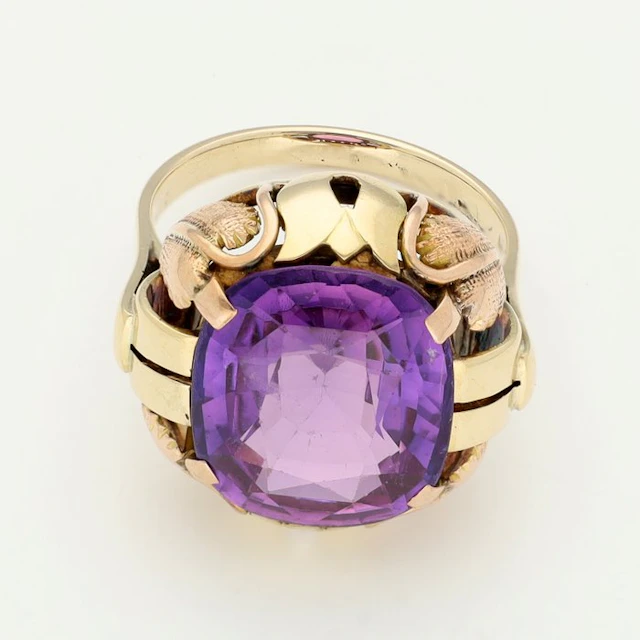 Ring - 14 kt. Yellow gold, Rose gold - Sapphire
