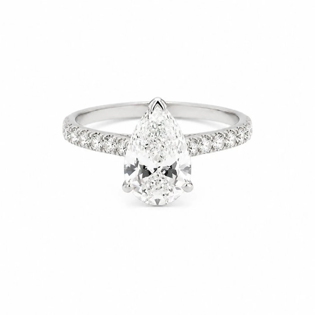 Ring - 14 kt. White gold - 2.22ct. tw. Diamond (Lab-grown) - Diamond