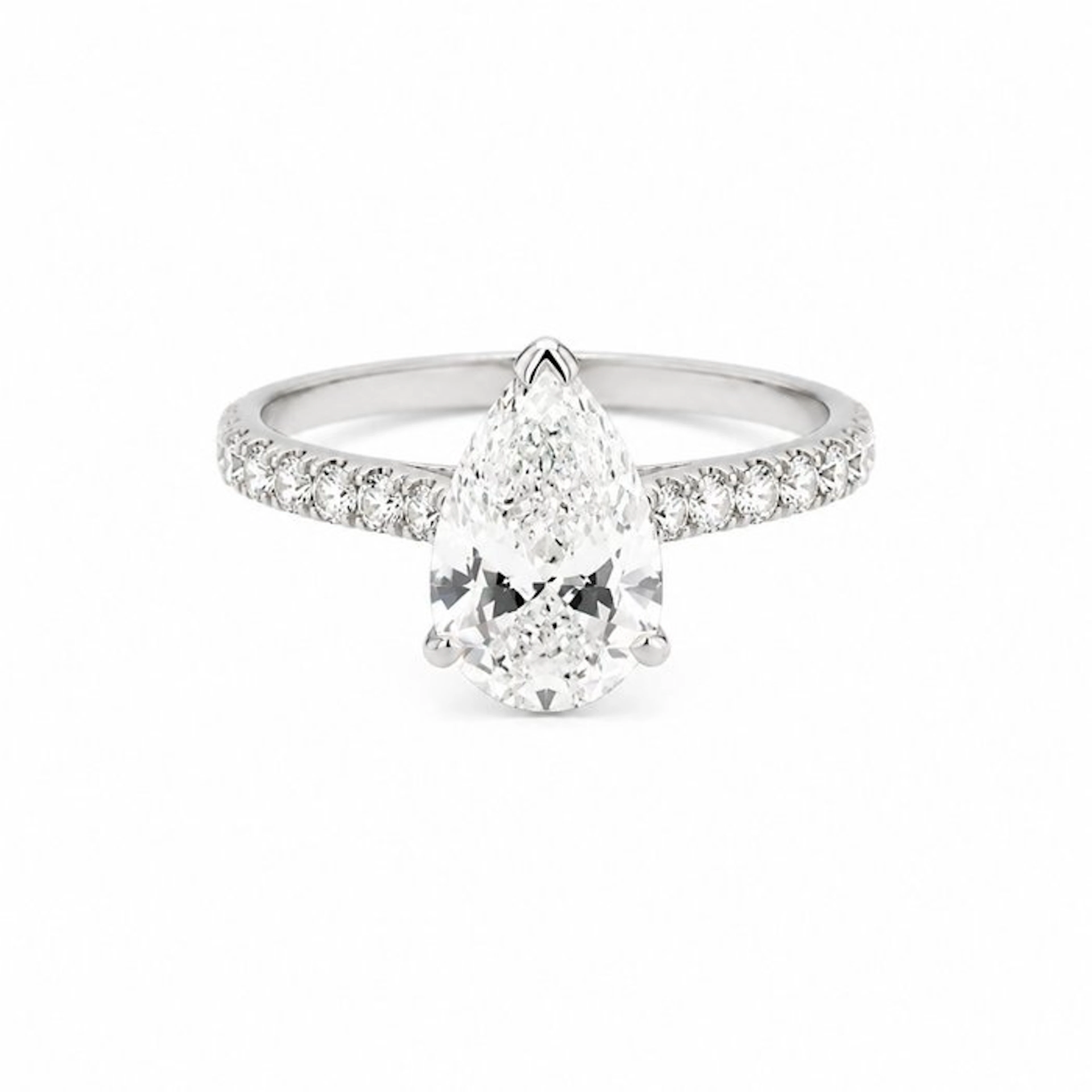 Ring - 14 kt. White gold - 2.22ct. tw. Diamond (Lab-grown) - Diamond