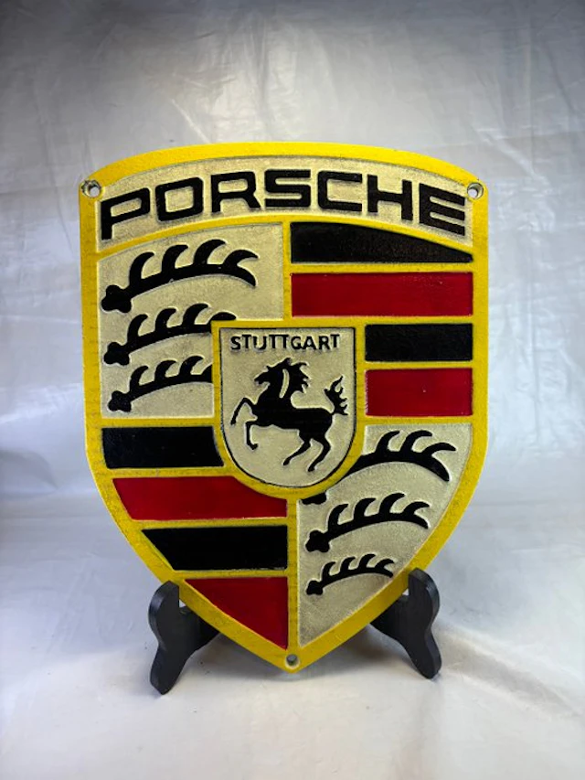 Porsche logo 30 x 23 metal, heavy - Advertising sign - Metal